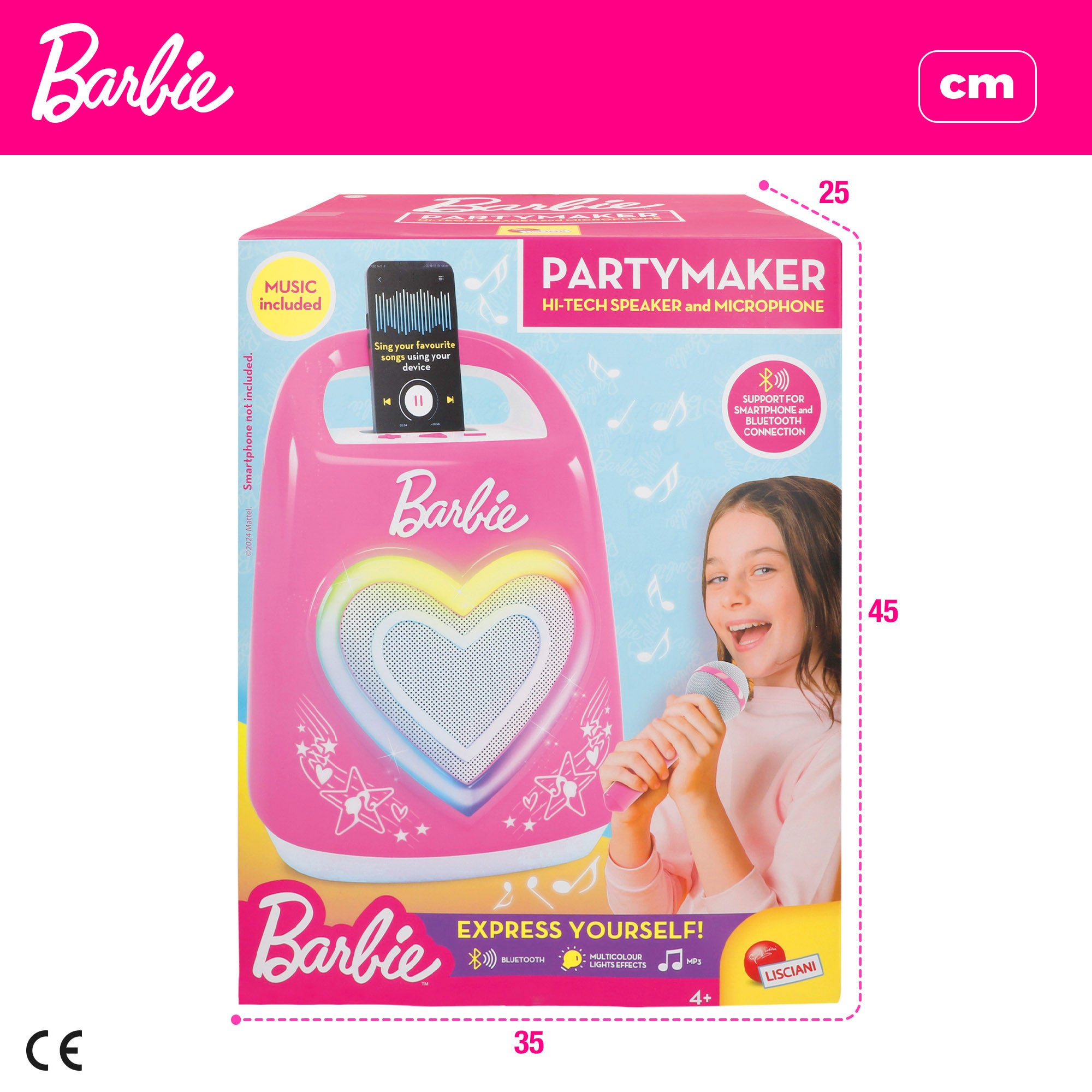 Barbie Altavoz karaoke portátil para niños con micrófono
