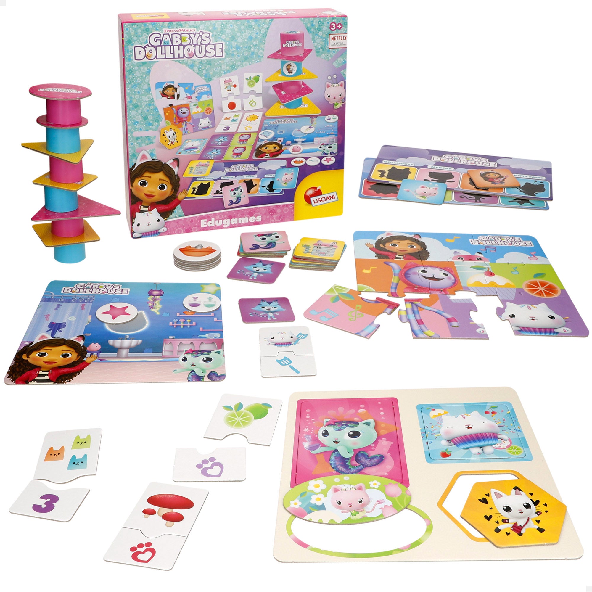 Gabby's Dollhouse Juegos de mesa 10 en 1