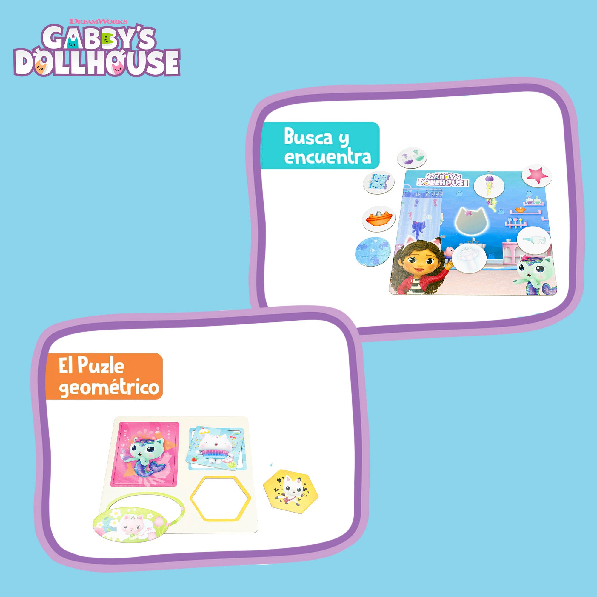 Gabby's Dollhouse Juegos de mesa 10 en 1