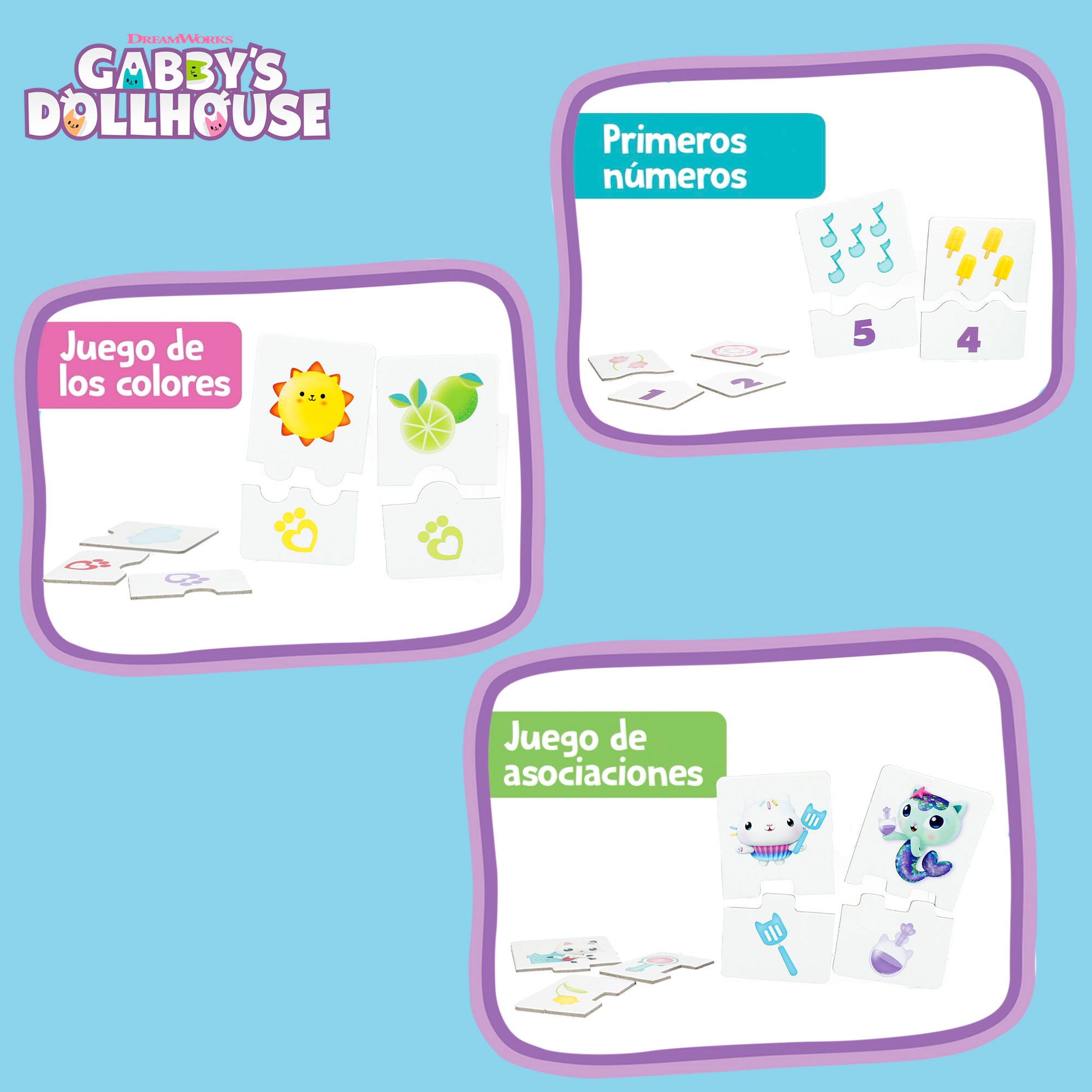 Gabby's Dollhouse Juegos de mesa 10 en 1