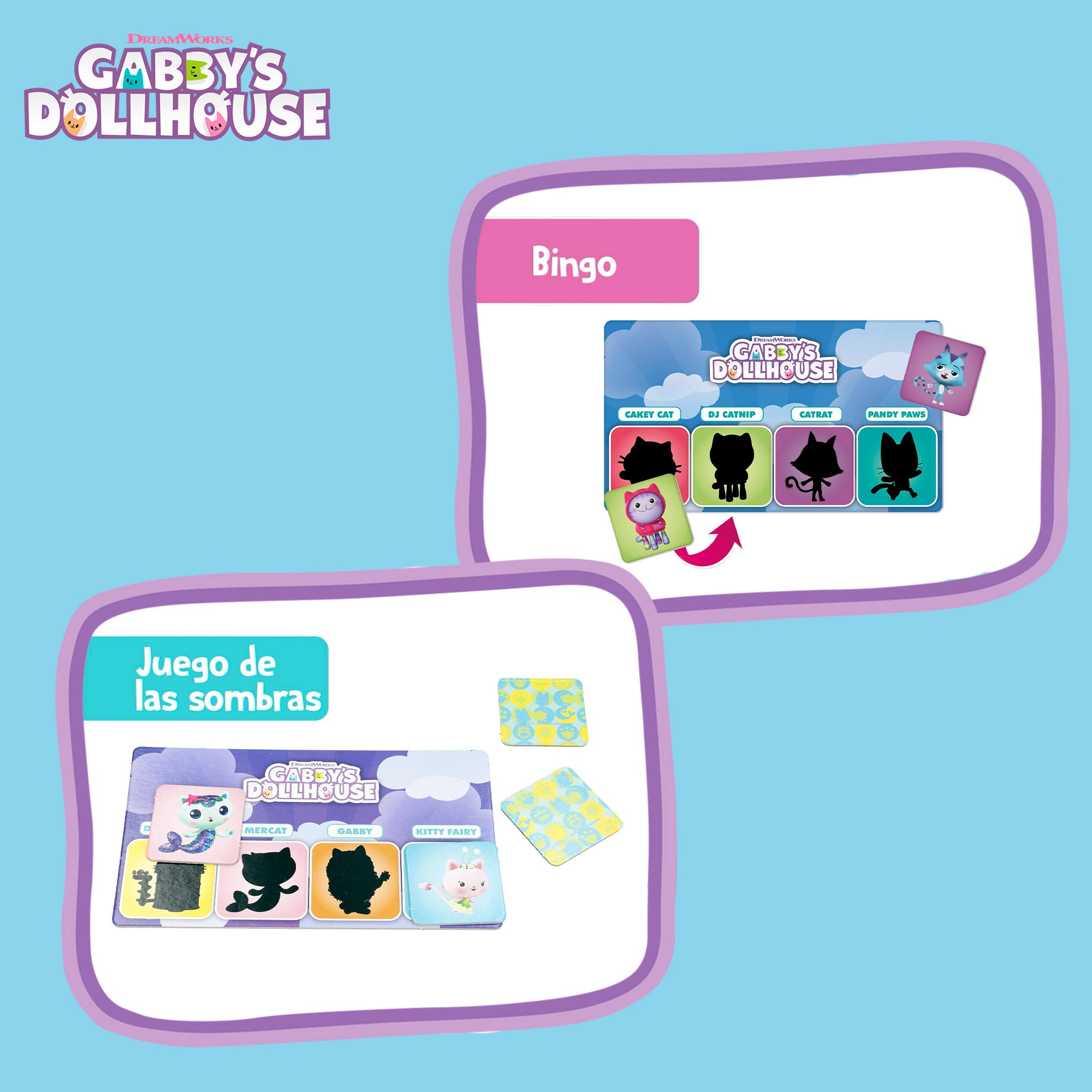 Gabby's Dollhouse Juegos de mesa 10 en 1