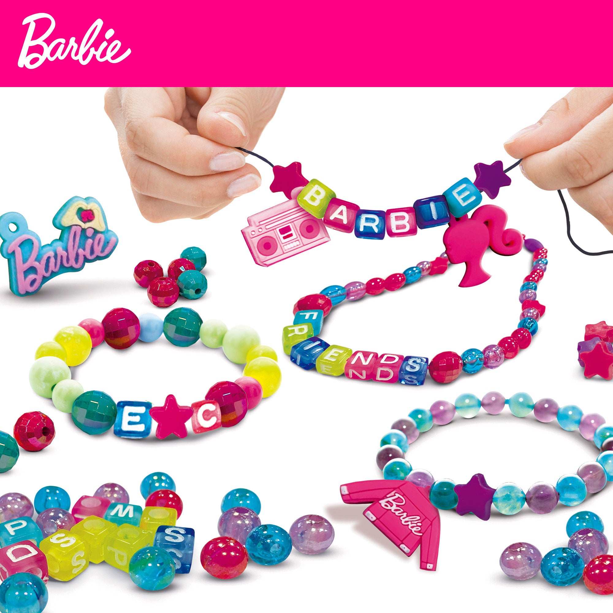 Barbie Kit para hacer pulseras y collares con bolso organizador