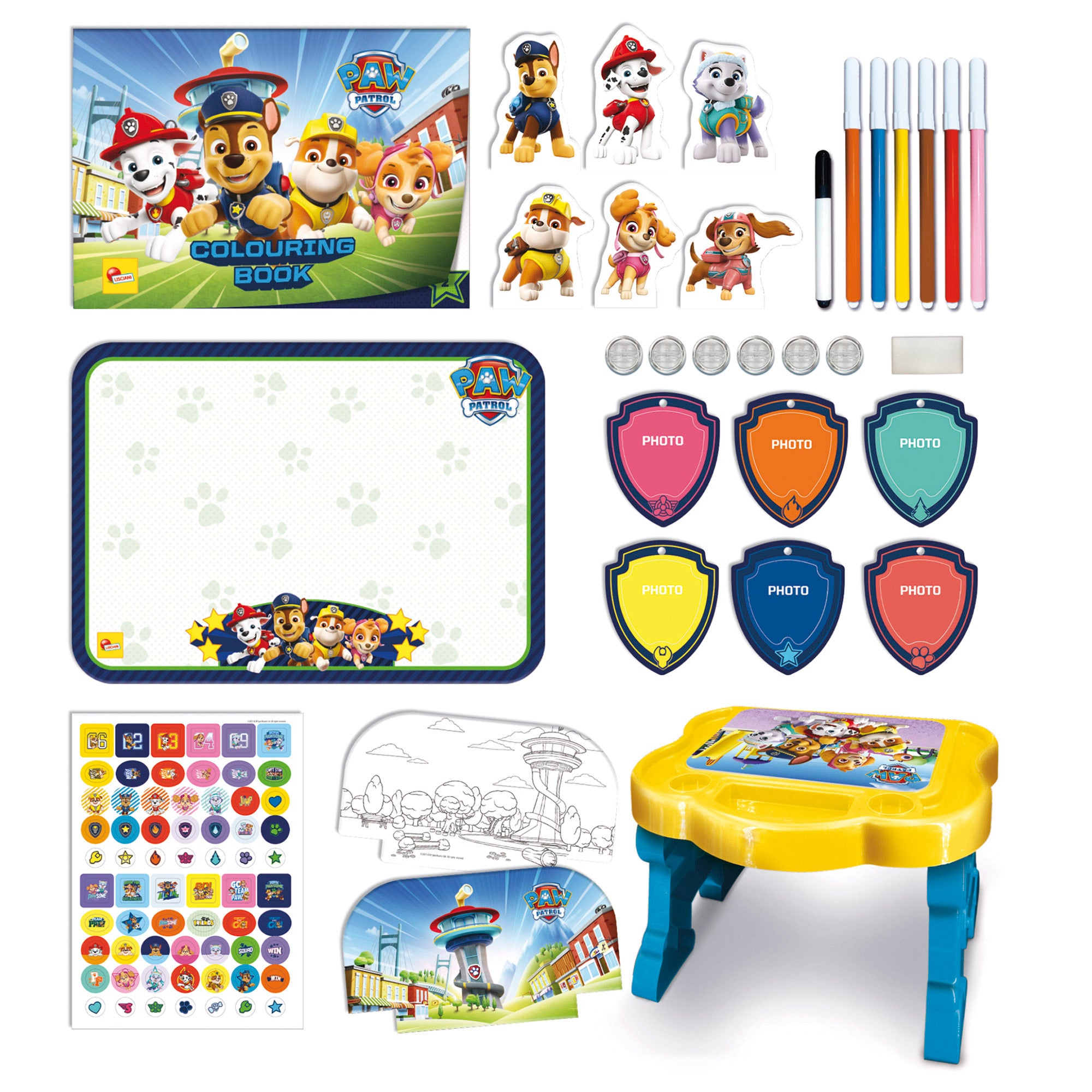 La Patrulla Canina Mesa infantil con pizarra y accesorios