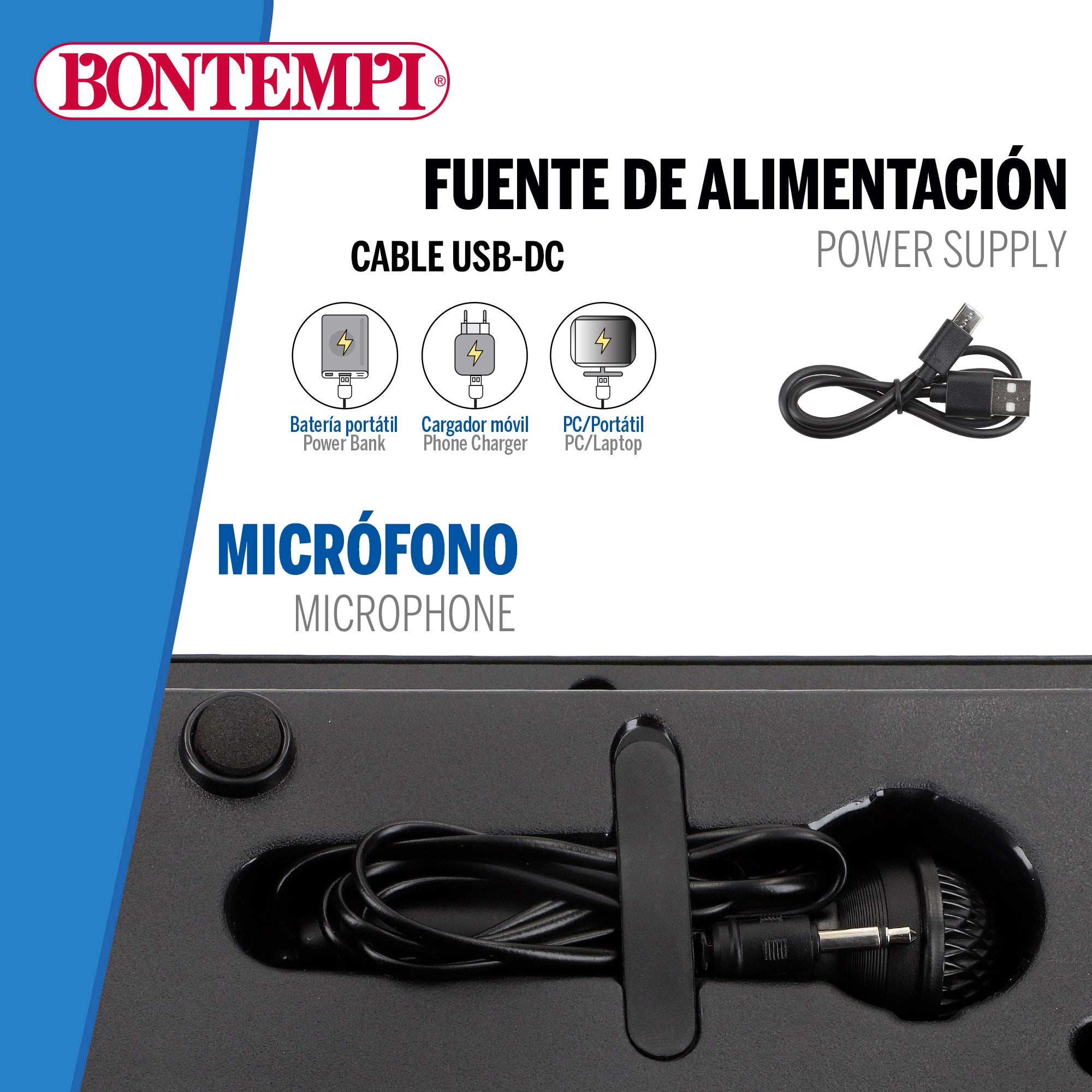 Teclado piano electrónico con micrófono 37 teclas para niños Bontempi