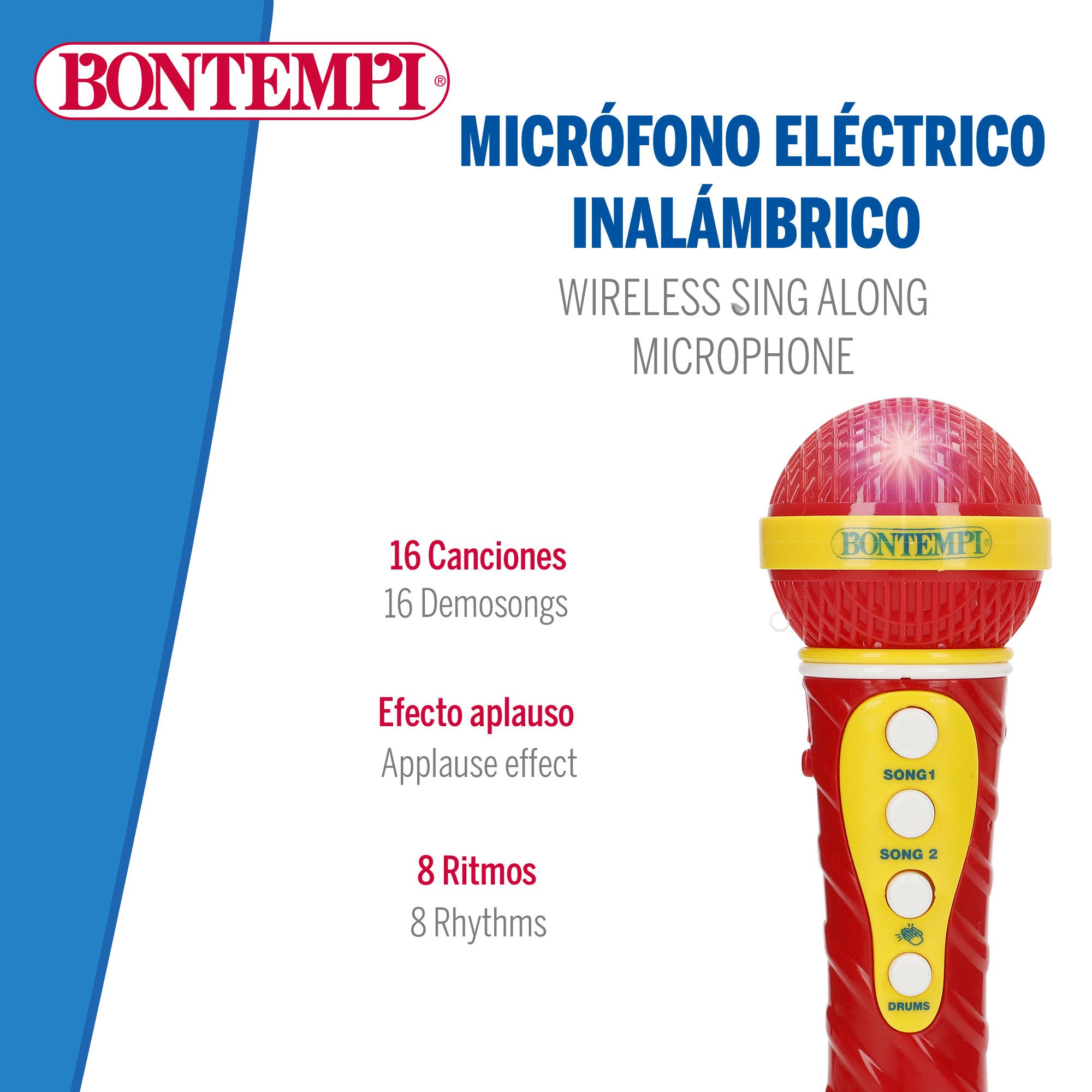 Micrófono inalámbrico de juguete color rojo Bontempi