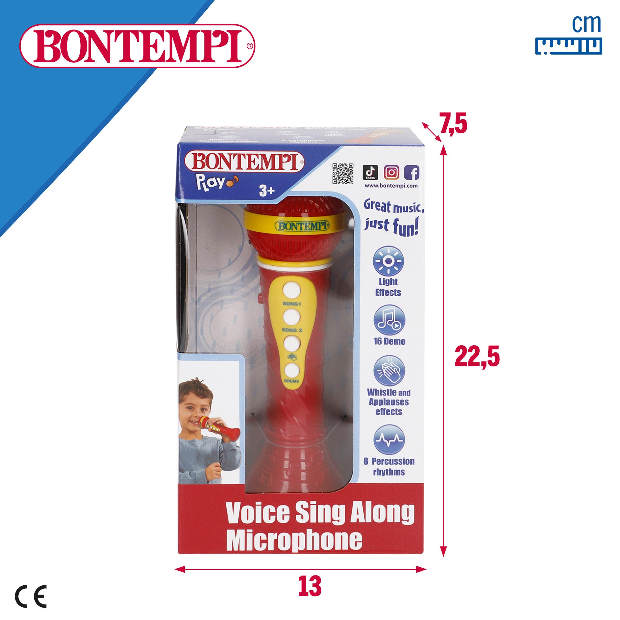 Micrófono inalámbrico de juguete color rojo Bontempi