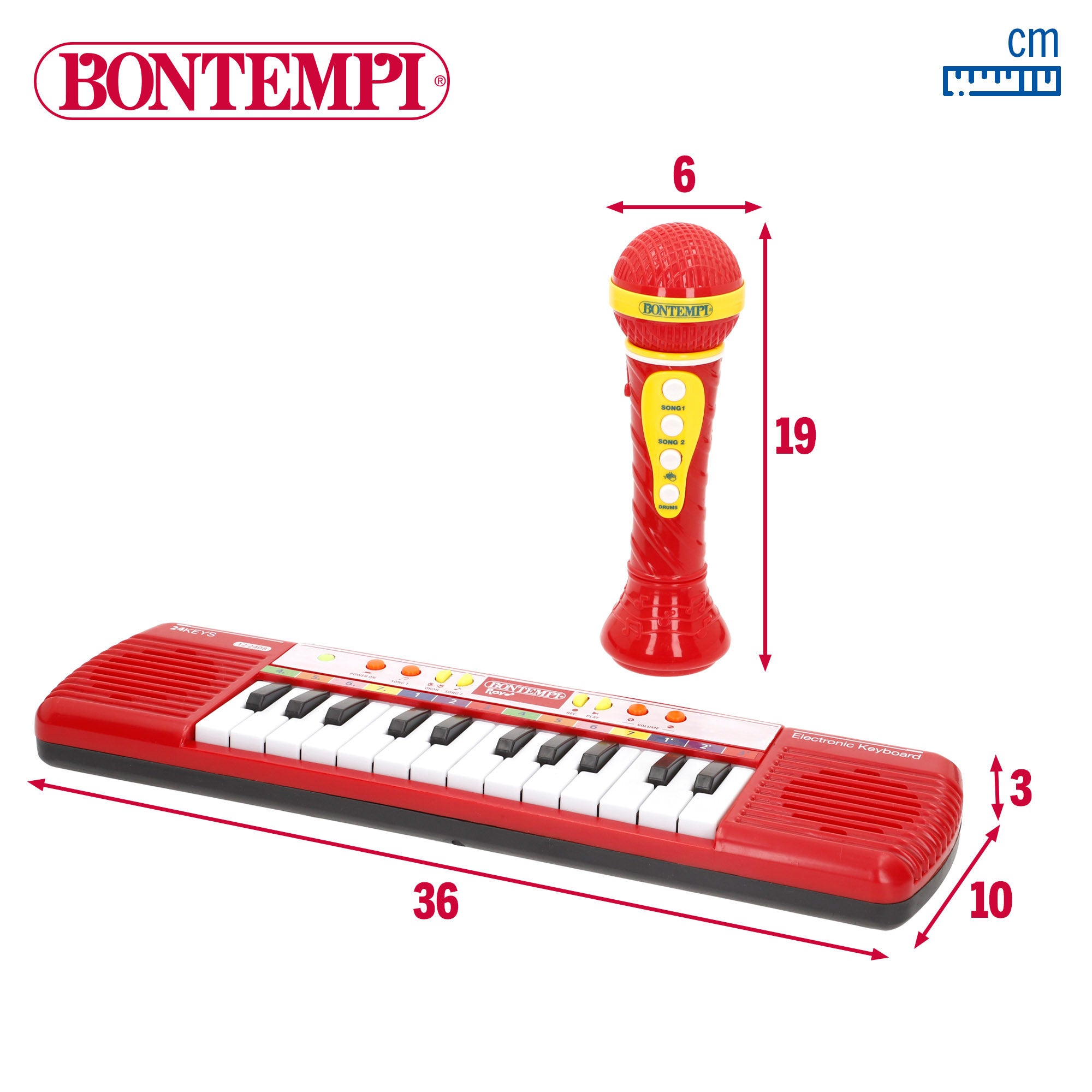 Teclado electrónico juguete 24 teclas con micrófono inalámbrico Bontempi
