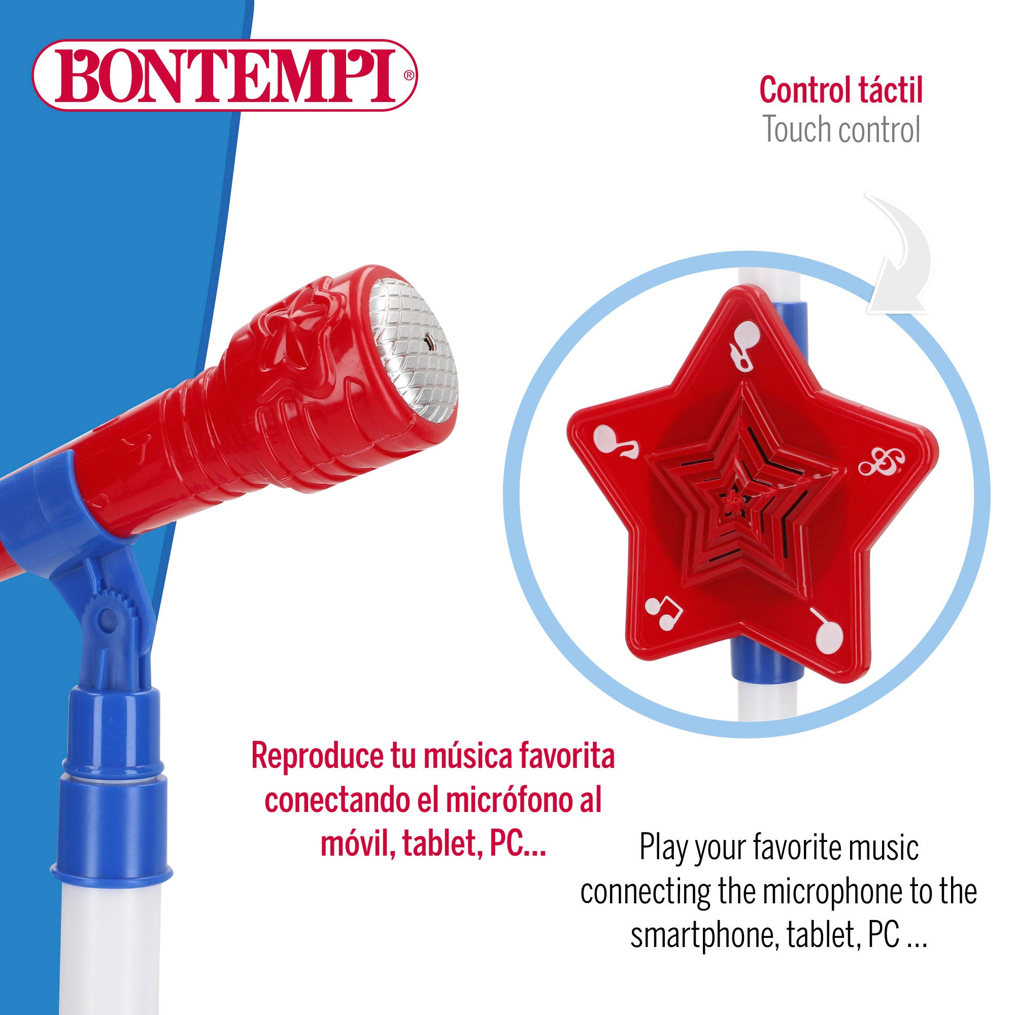 Micrófono escenario juguete con altura regulable Bontempi