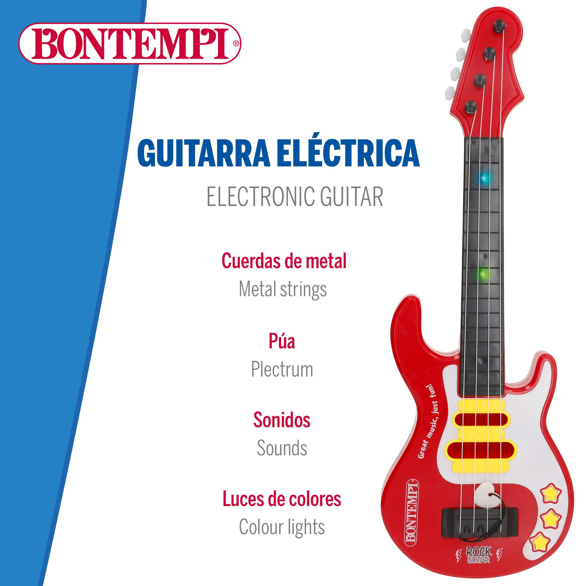 Guitarra eléctrica de juguete rock 51 cm Bontempi