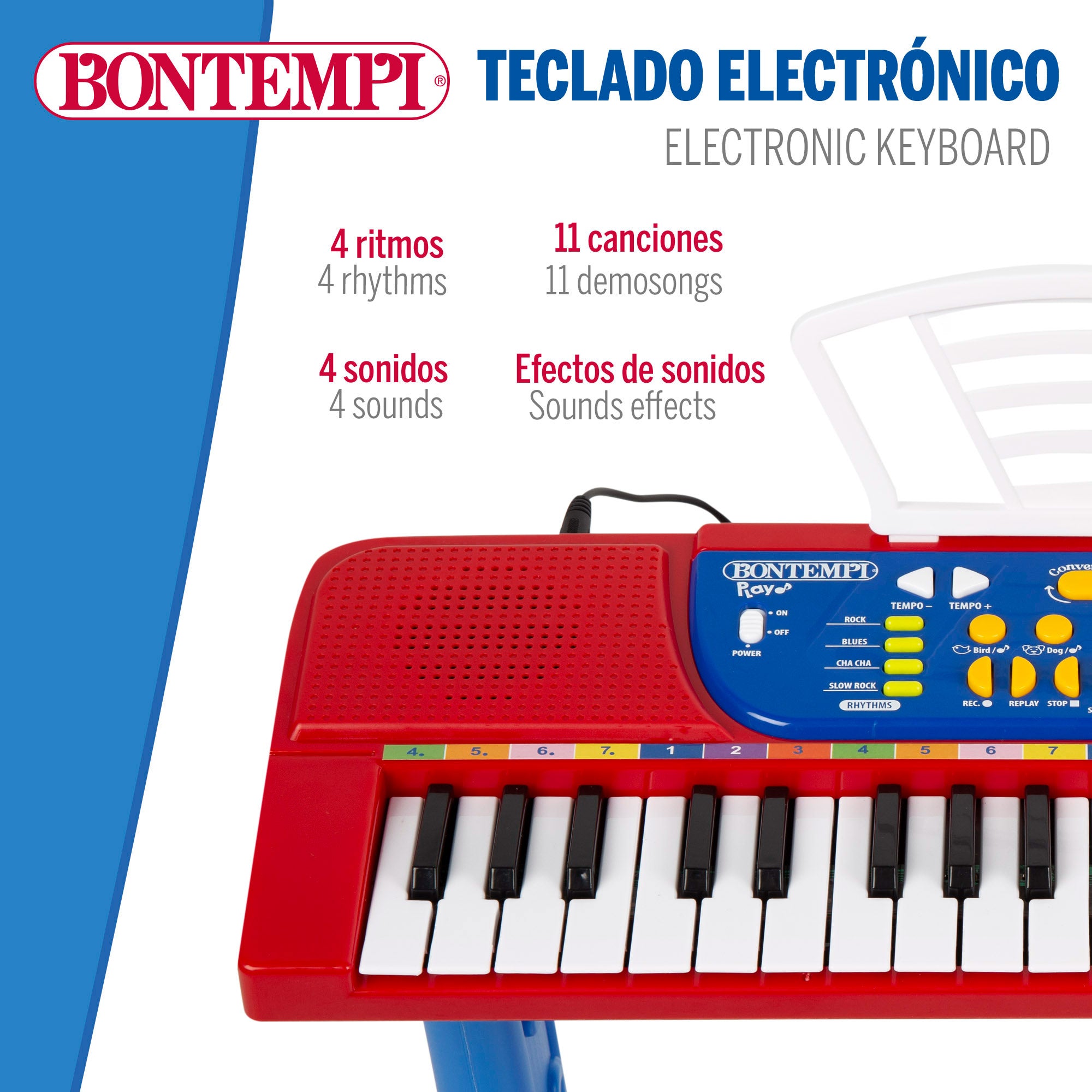 Piano infantil con micrófono y taburete Bontempi