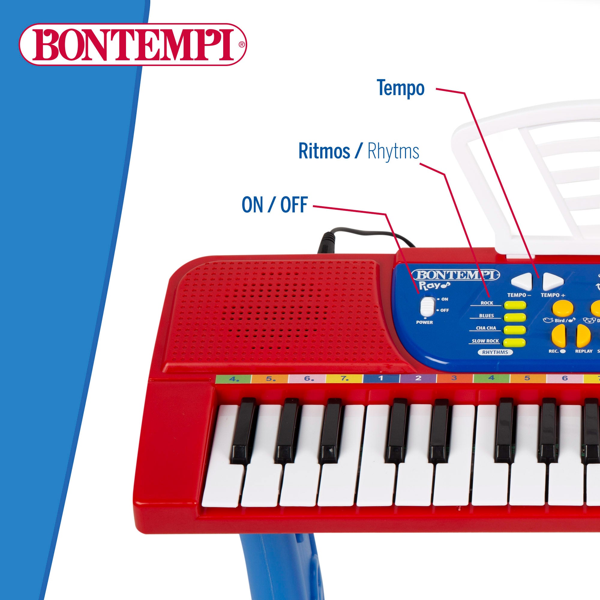 Piano infantil con micrófono y taburete Bontempi