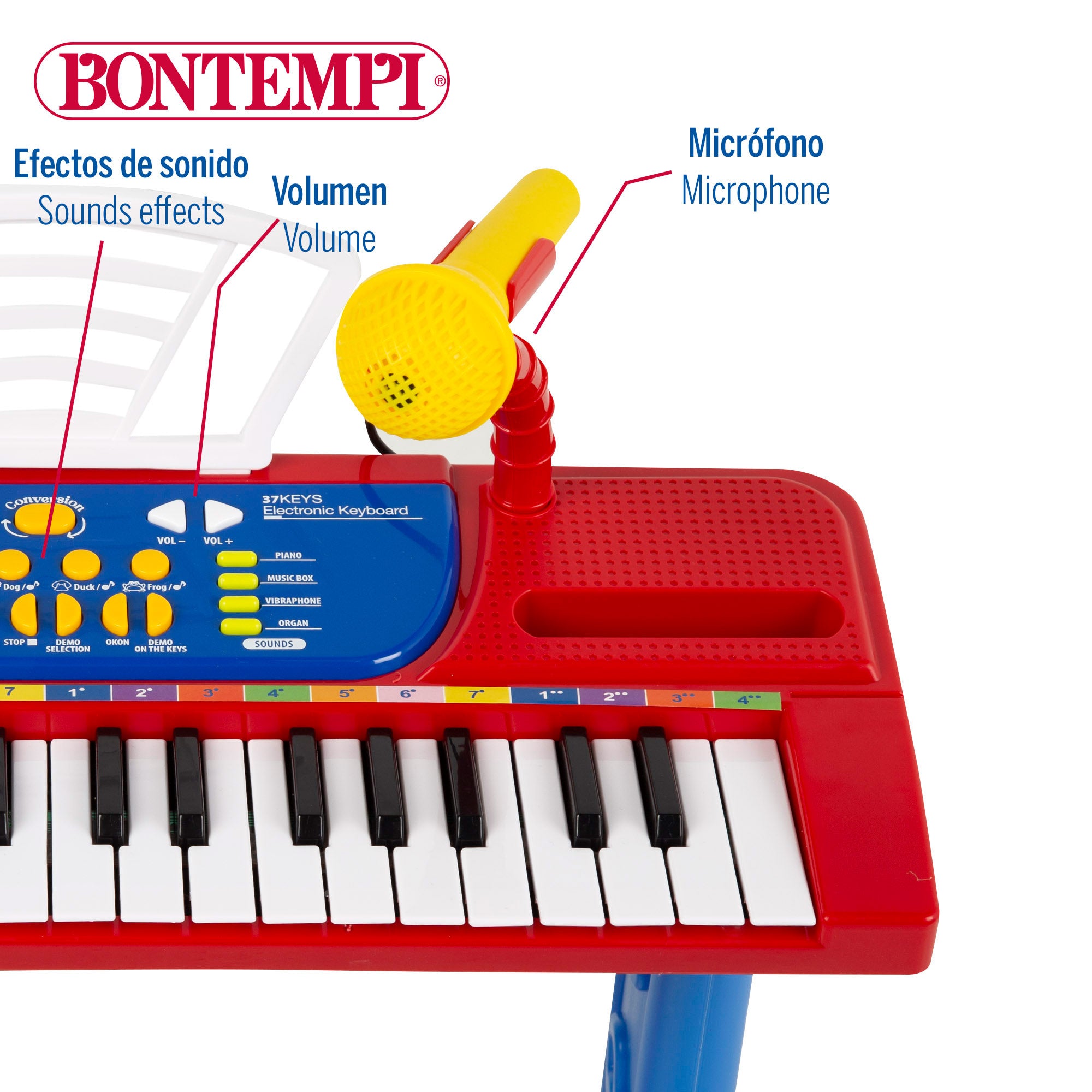 Piano infantil con micrófono y taburete Bontempi