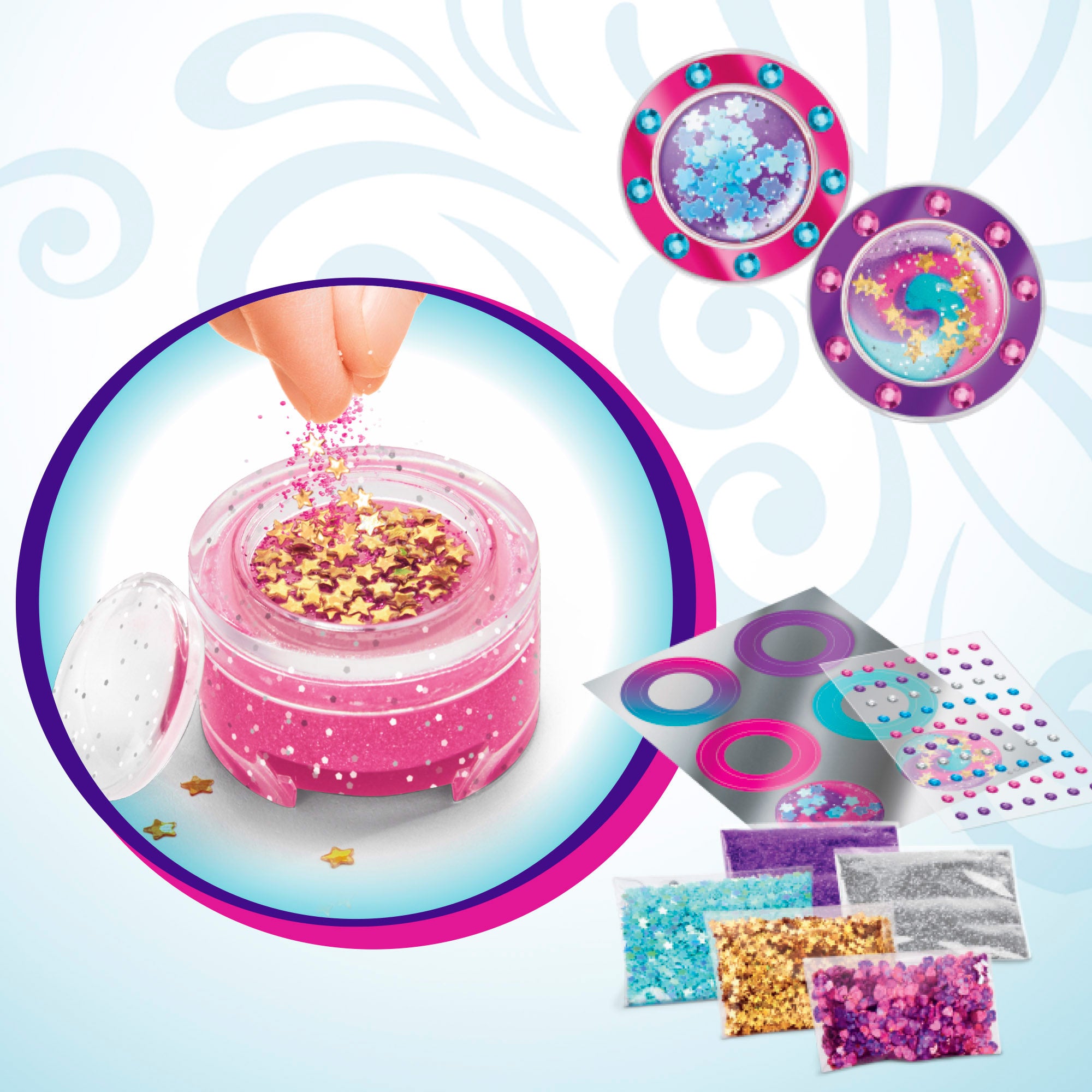 Shimmer 'n Sparkle Set para hacer pintalabios con medallones