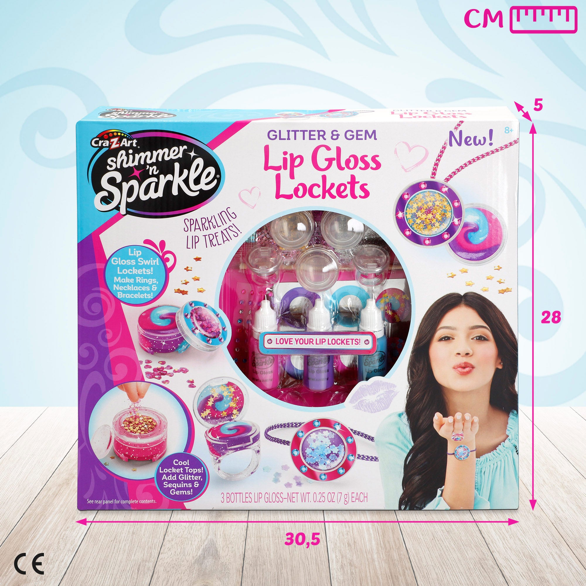 Shimmer 'n Sparkle Set para hacer pintalabios con medallones
