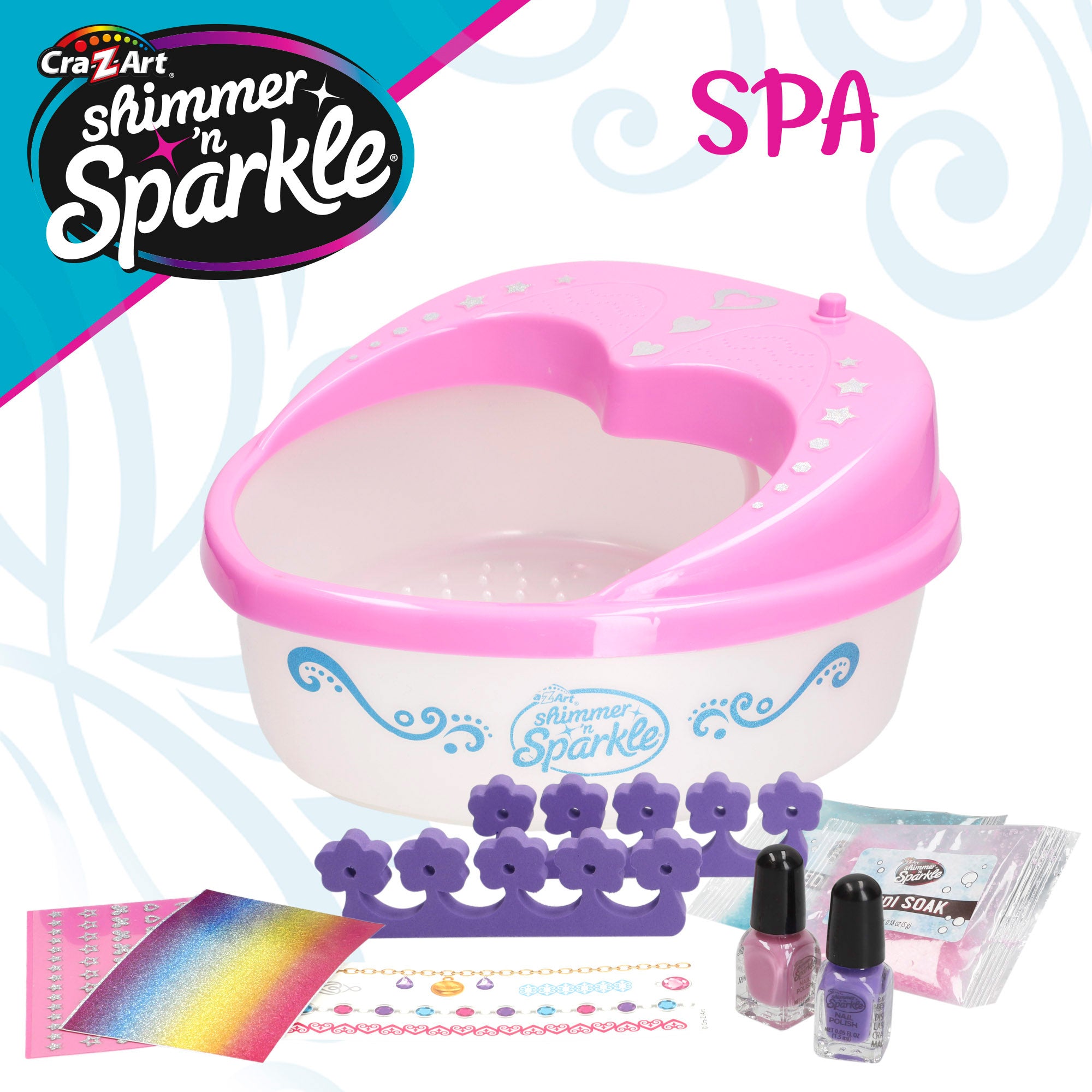 Shimmer 'n Sparkle Spa uñas y pies 5 en 1 con luz y burbujas