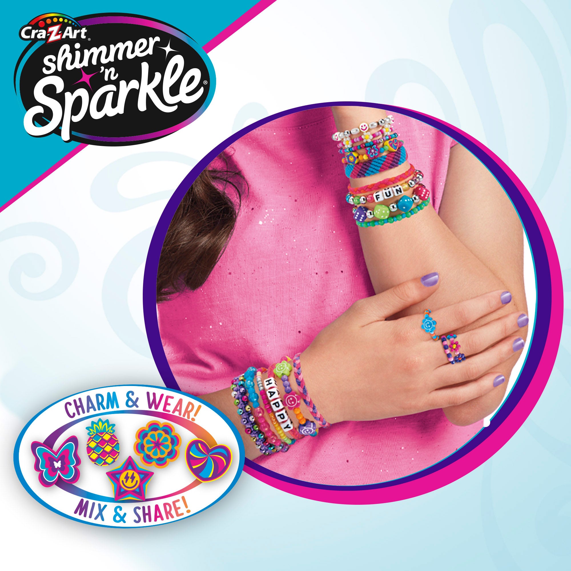 Shimmer 'n Sparkle Kit para hacer pulseras y anillos