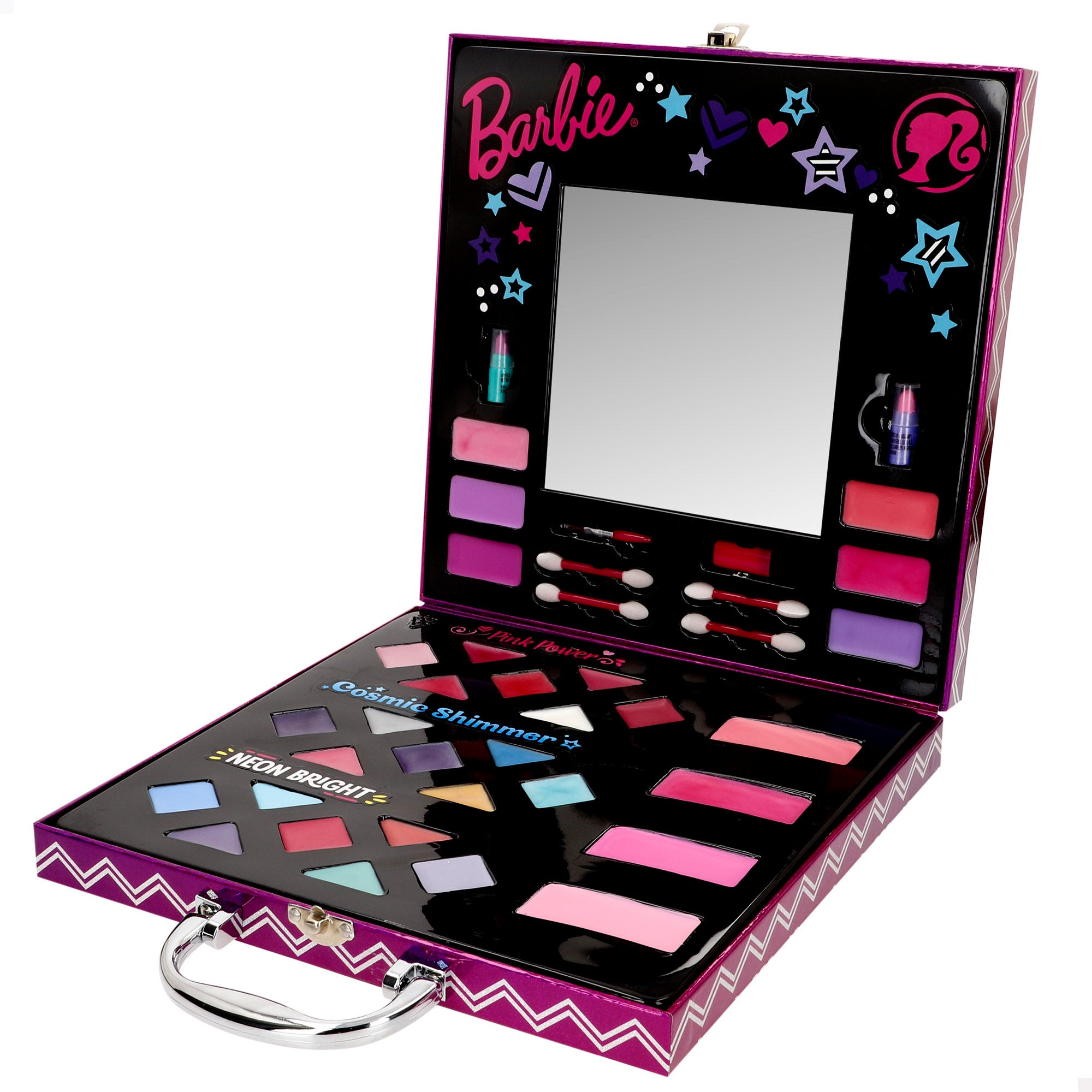 Barbie Maletín de maquillaje para niñas con espejo