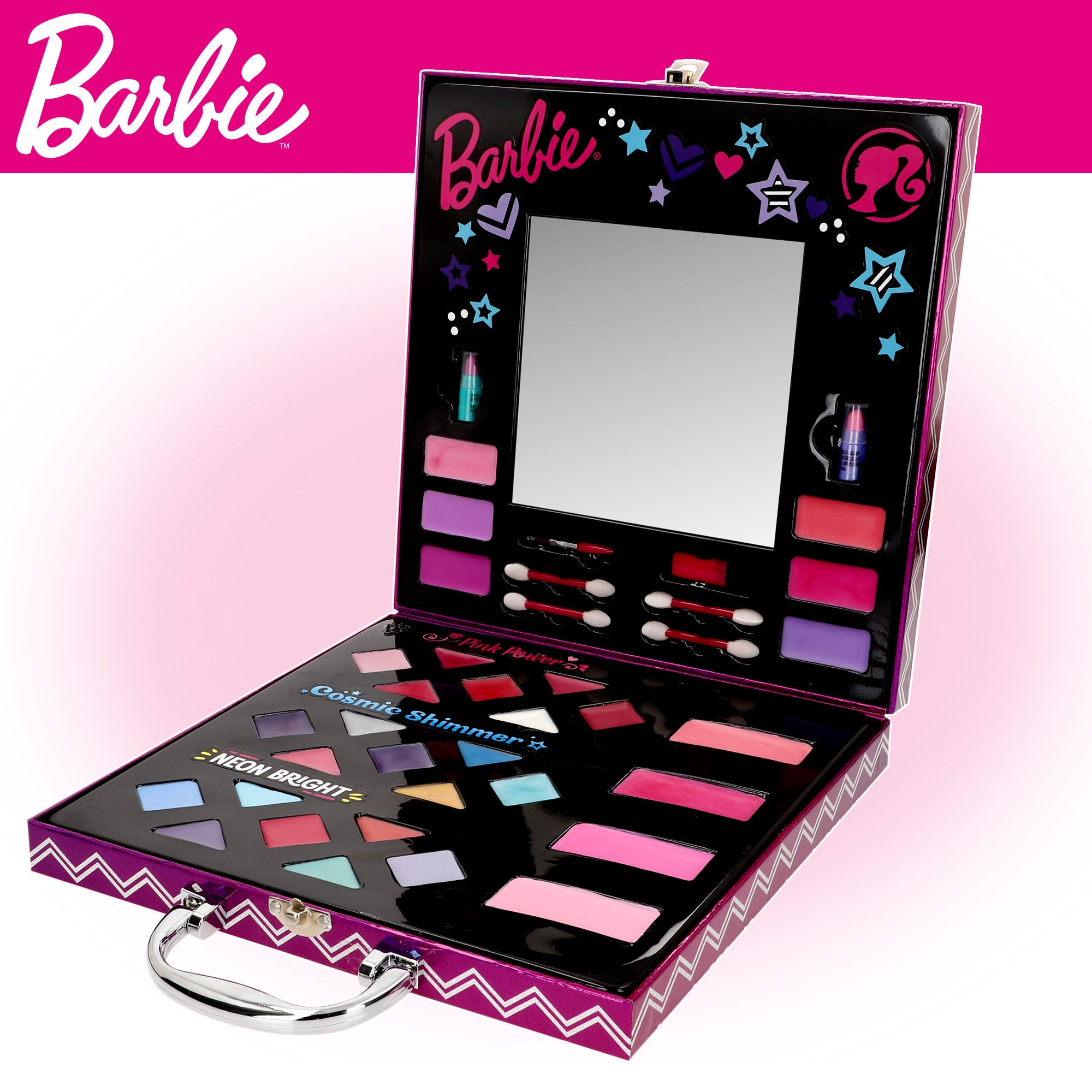 Barbie Maletín de maquillaje para niñas con espejo