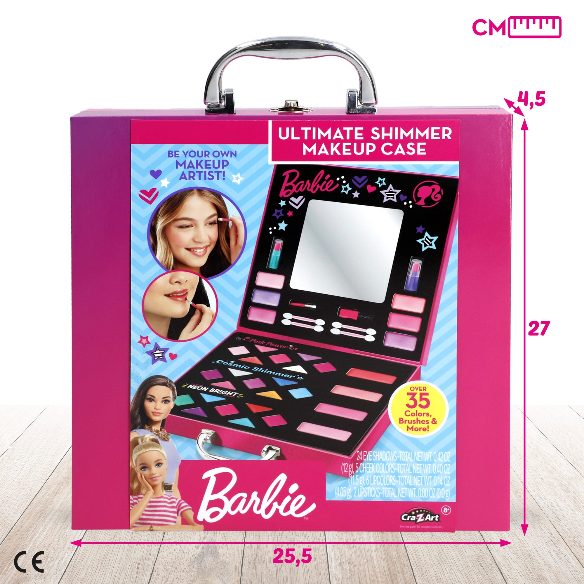 Barbie Maletín de maquillaje para niñas con espejo