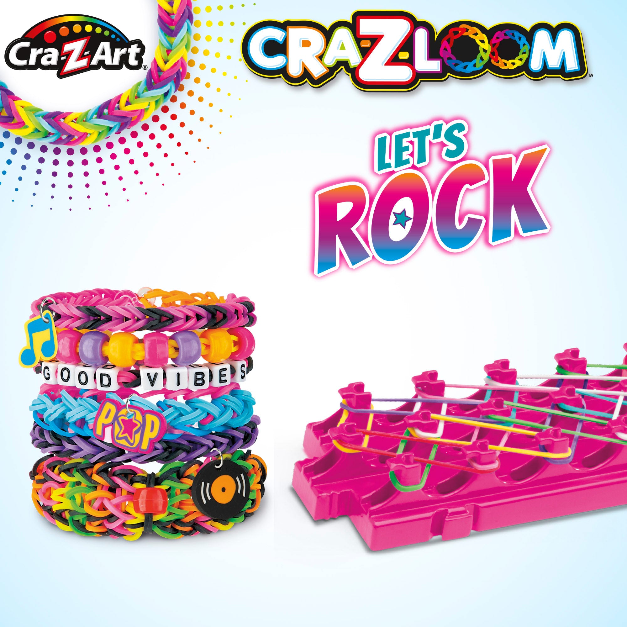 Set pulseras de goma con telar Rock Cra-Z-Art