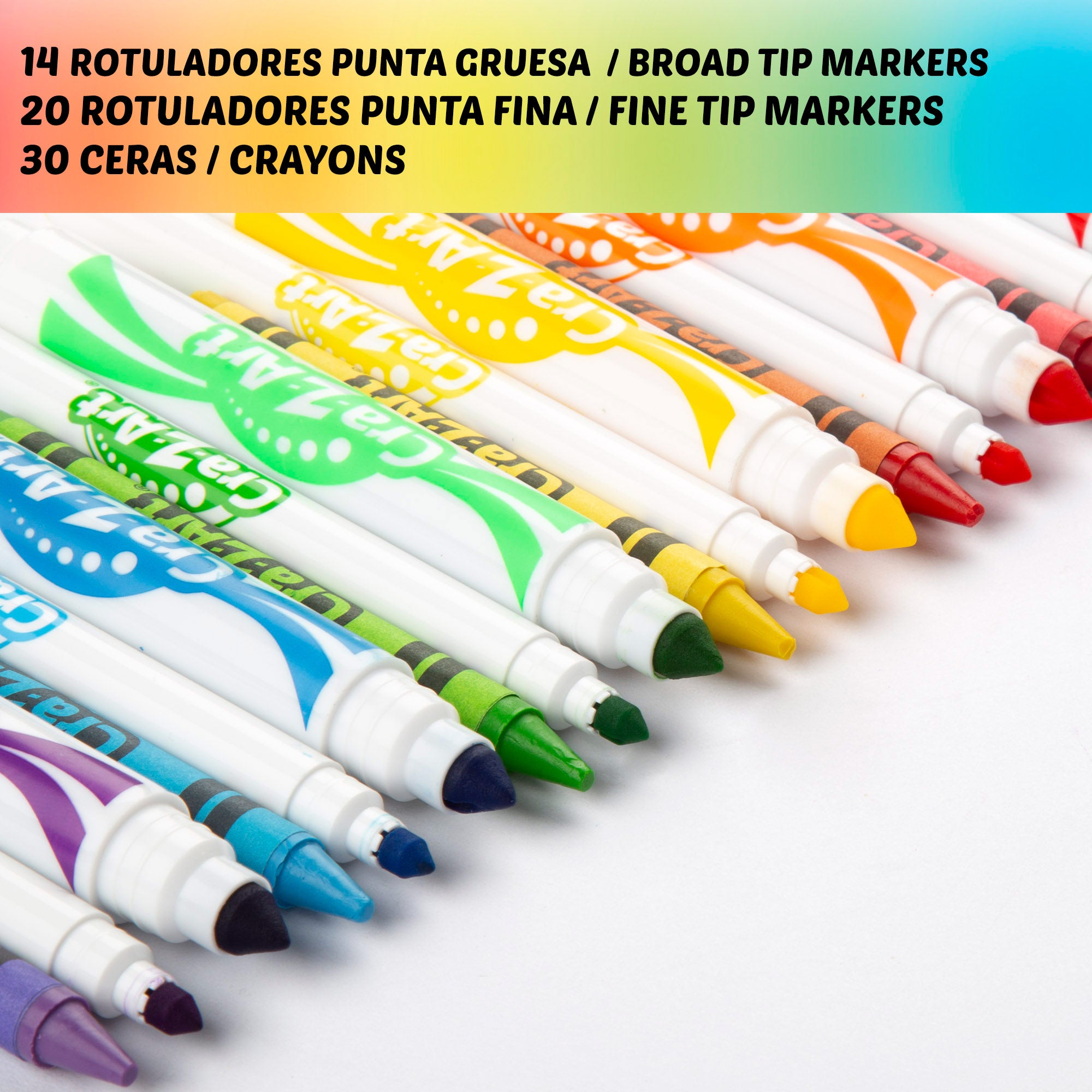 Set colores 64 ceras y rotuladores Cra-Z-Art