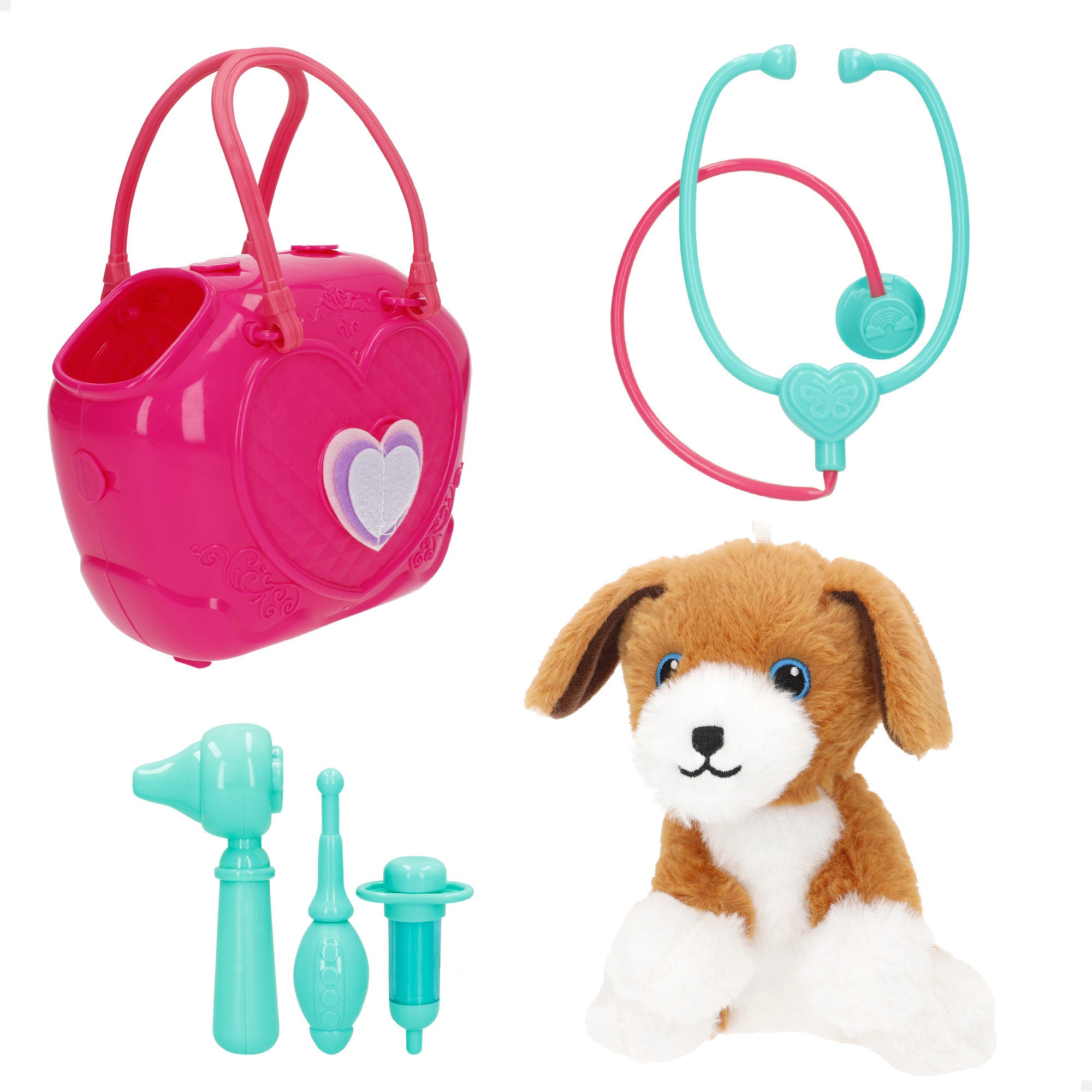 Perro peluche con bolso y accesorios veterinaria Go Go Friends