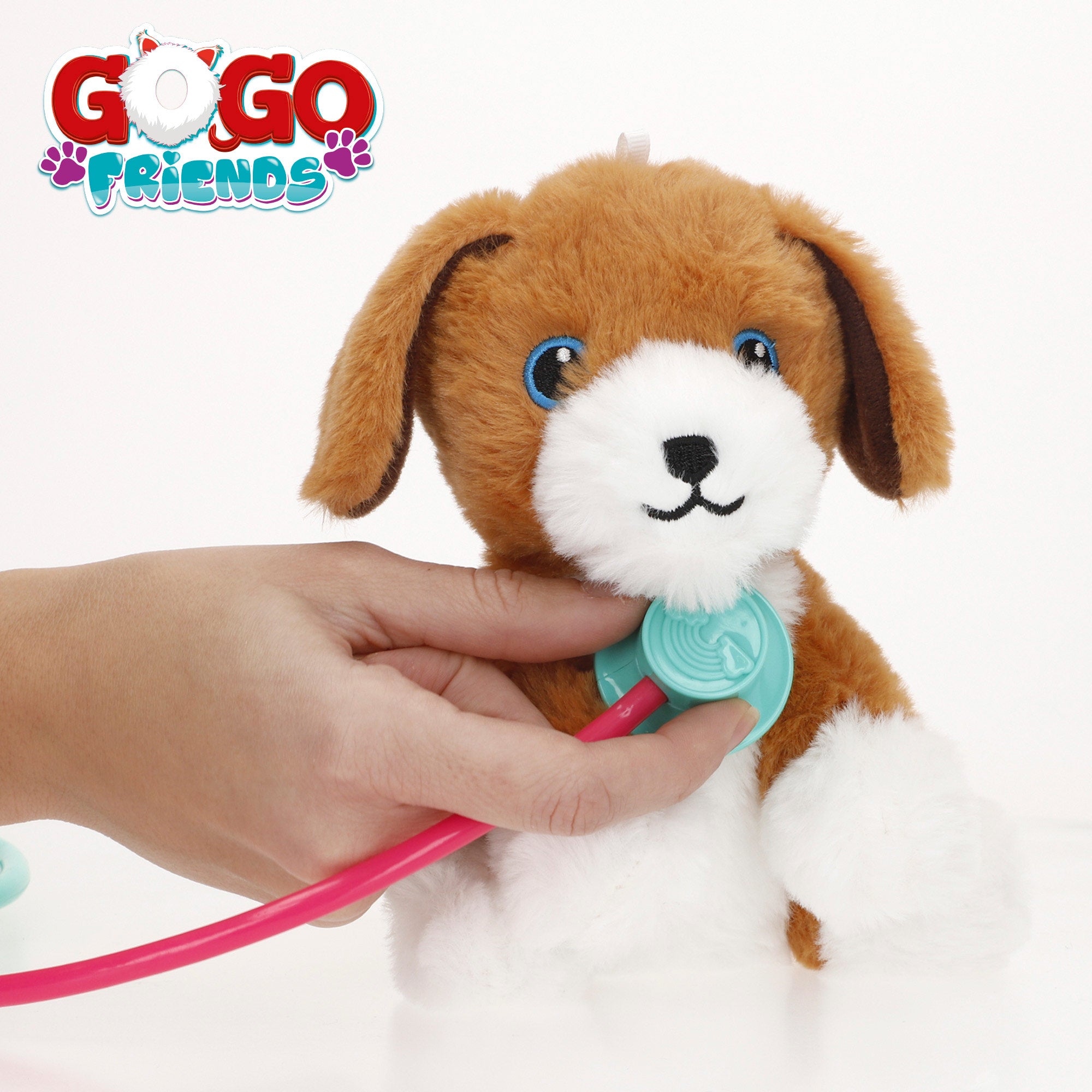 Perro peluche con bolso y accesorios veterinaria Go Go Friends