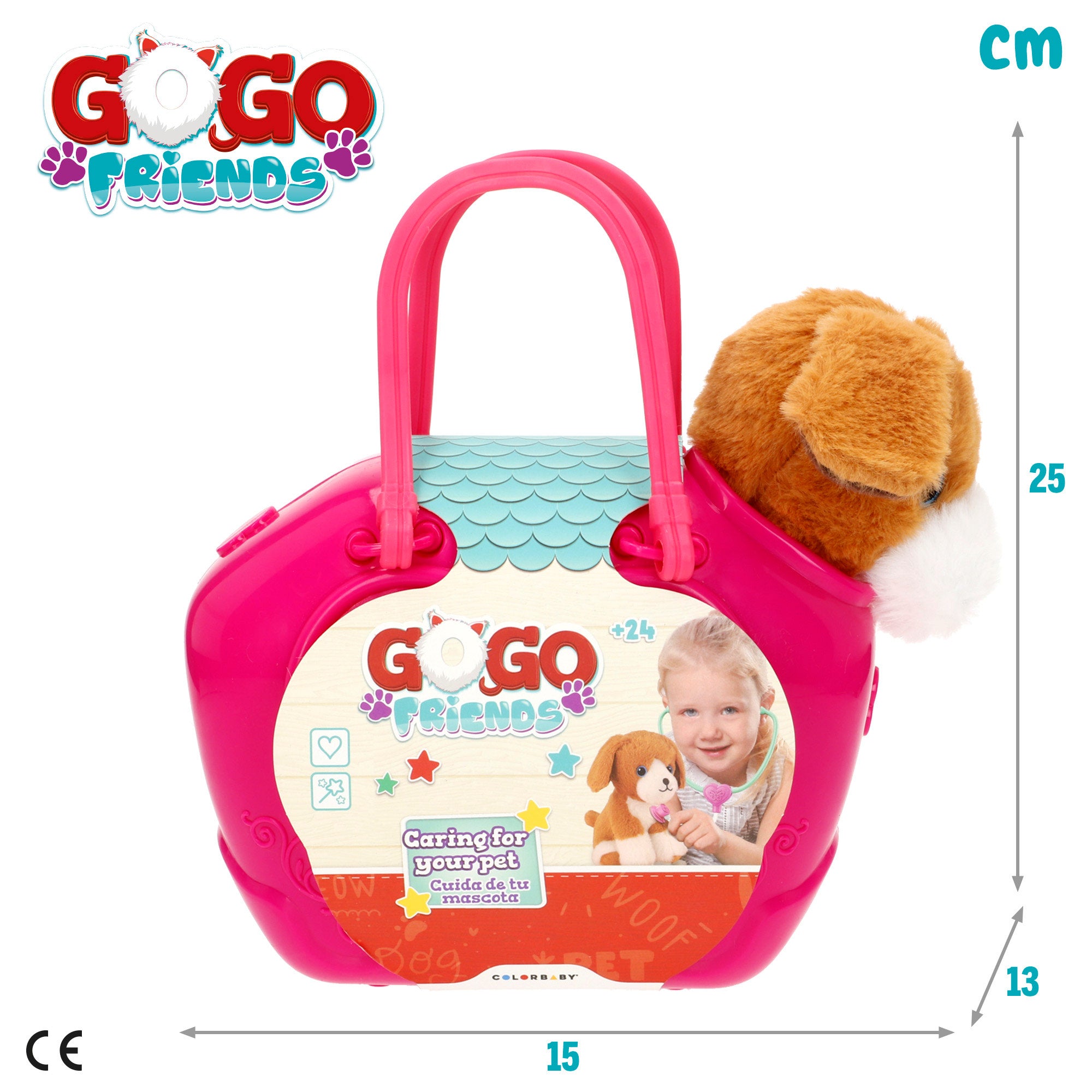 Perro peluche con bolso y accesorios veterinaria Go Go Friends