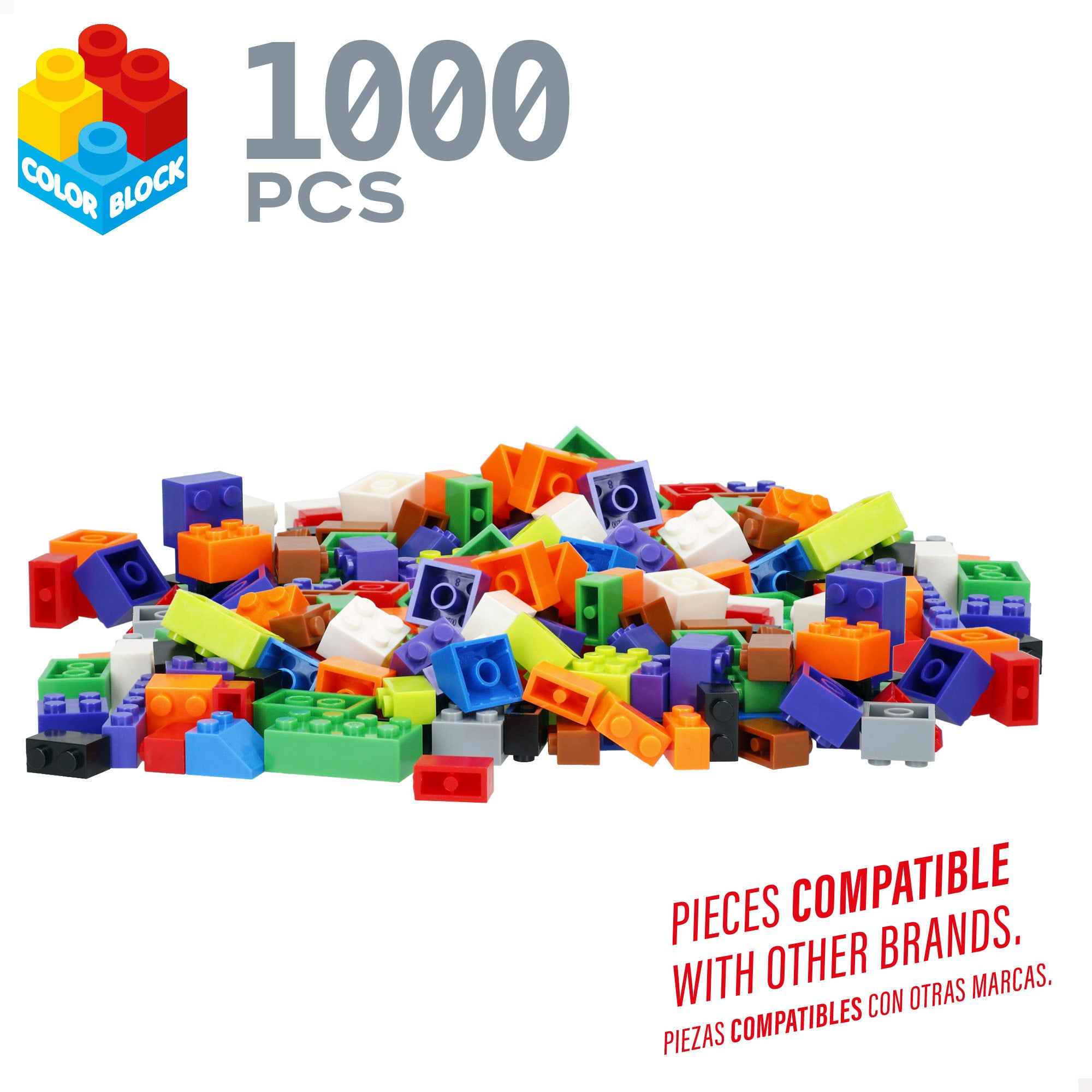 Juego bloques de construcción 1.000 piezas Nano Color Block