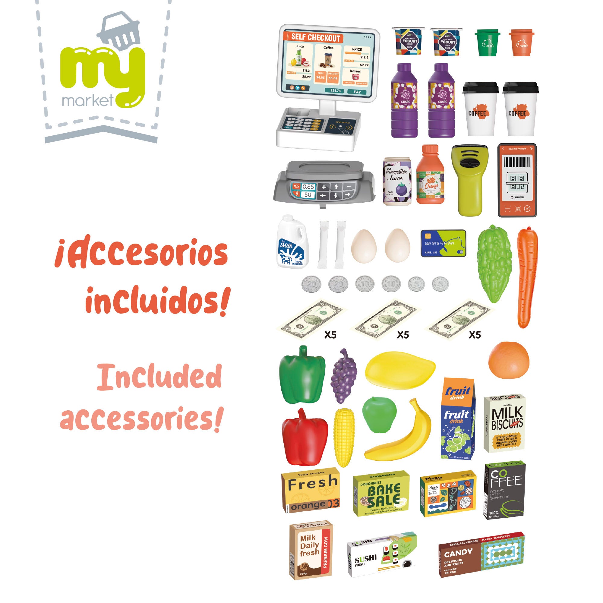 Supermercado juguete con carrito, luz y sonido My Home