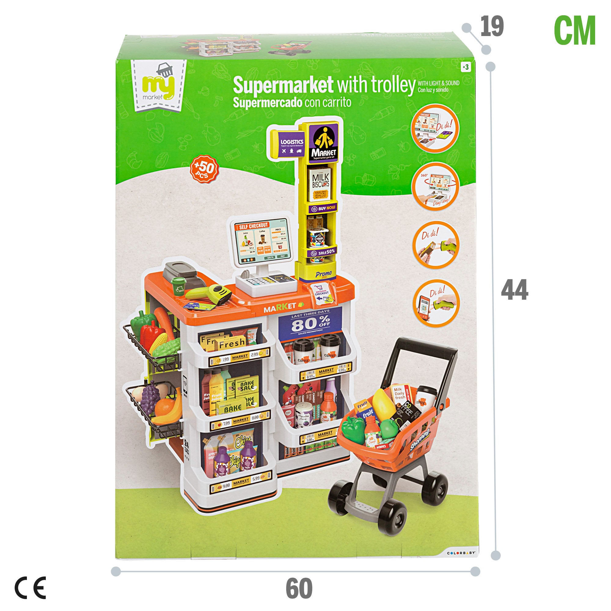 Supermercado juguete con carrito, luz y sonido My Home