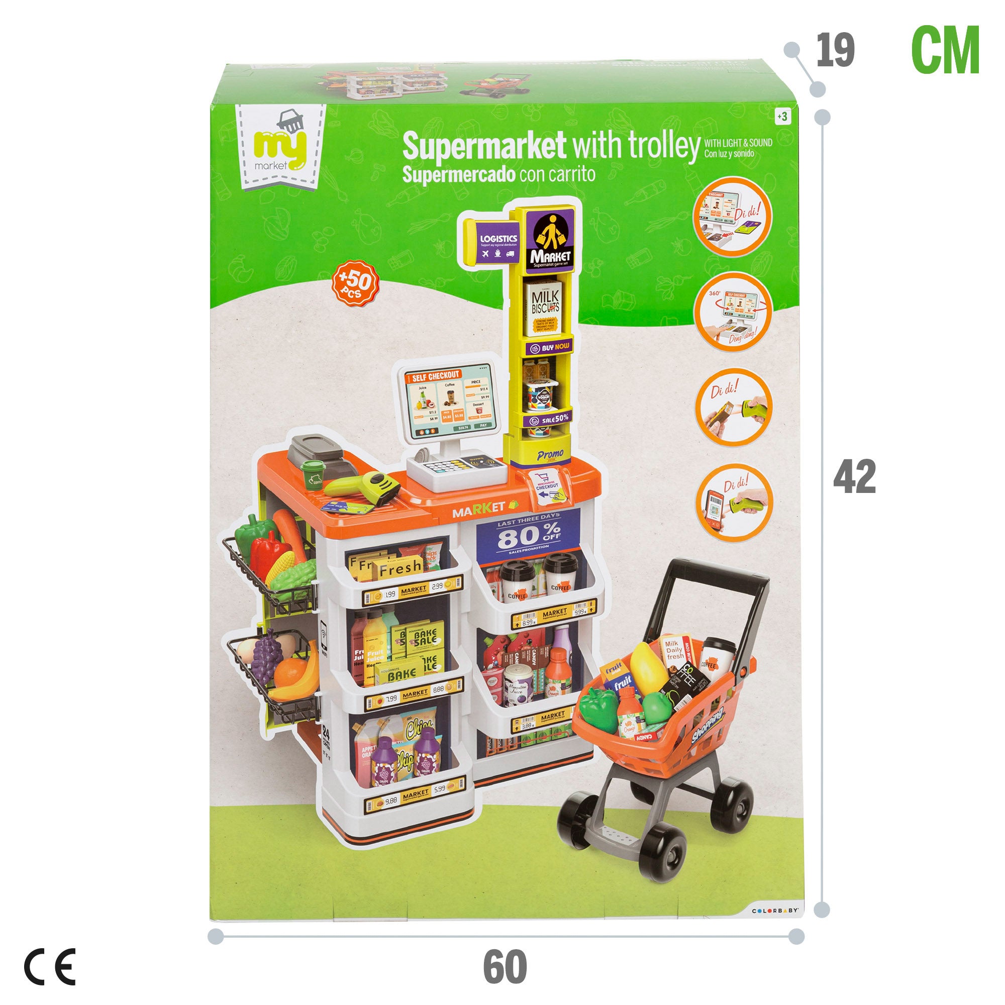 Supermercado juguete con carrito, luz y sonido My Home