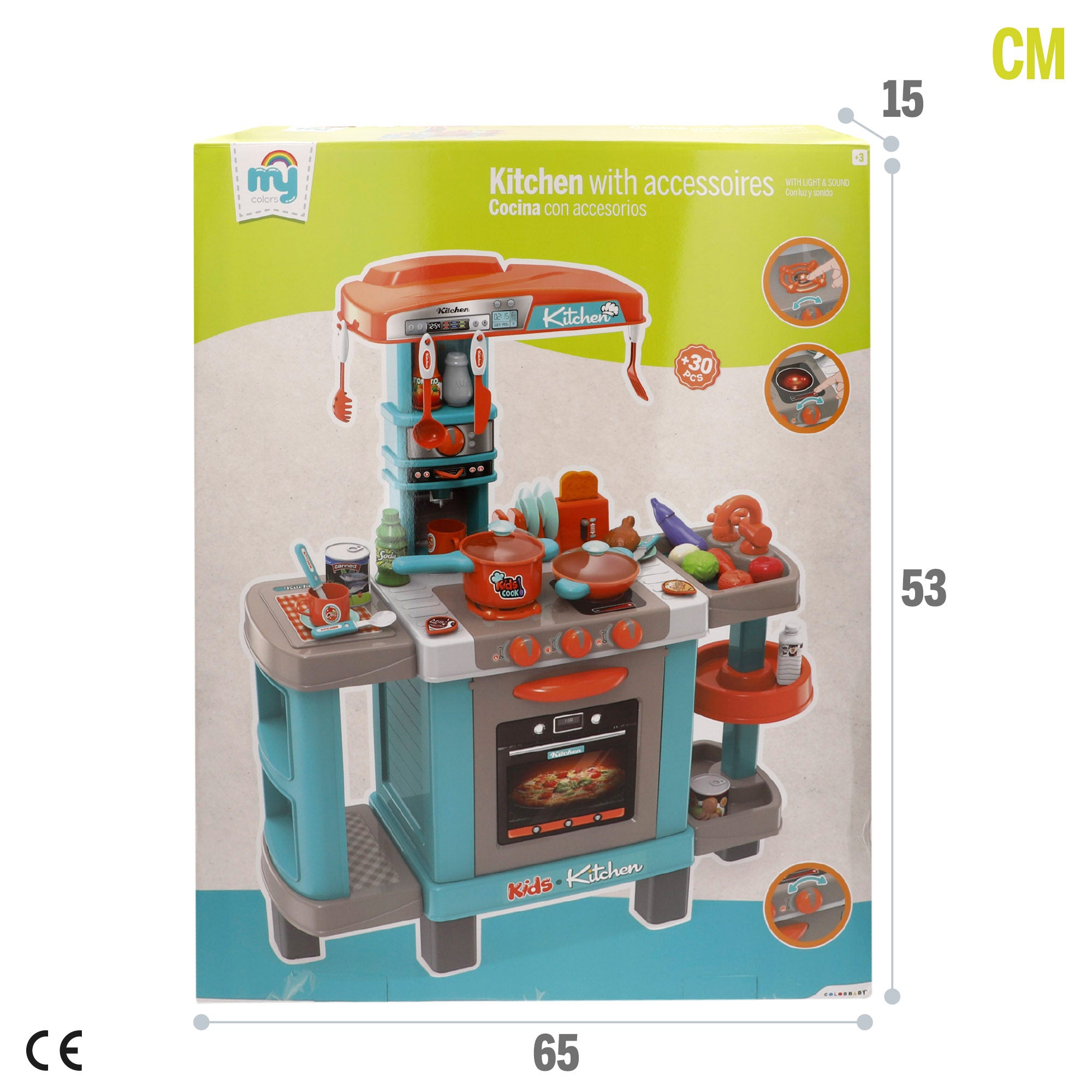 Cocinita eléctrica con luz, sonido y accesorios 78x28x87 cm My Home