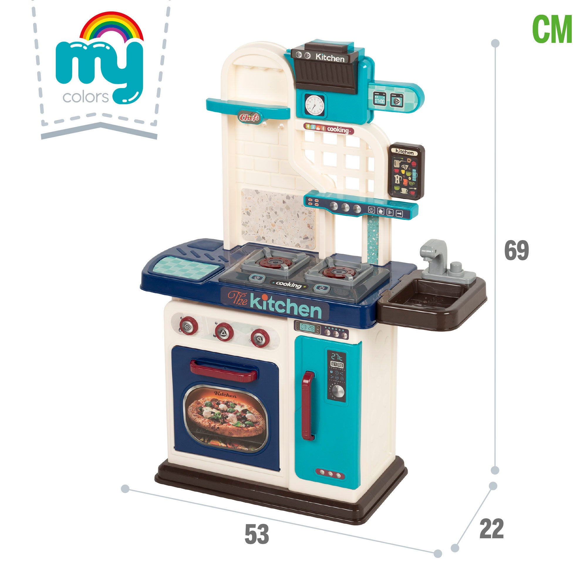 Cocinita eléctrica con luz, sonido y accesorios 53x22x69 cm My Home