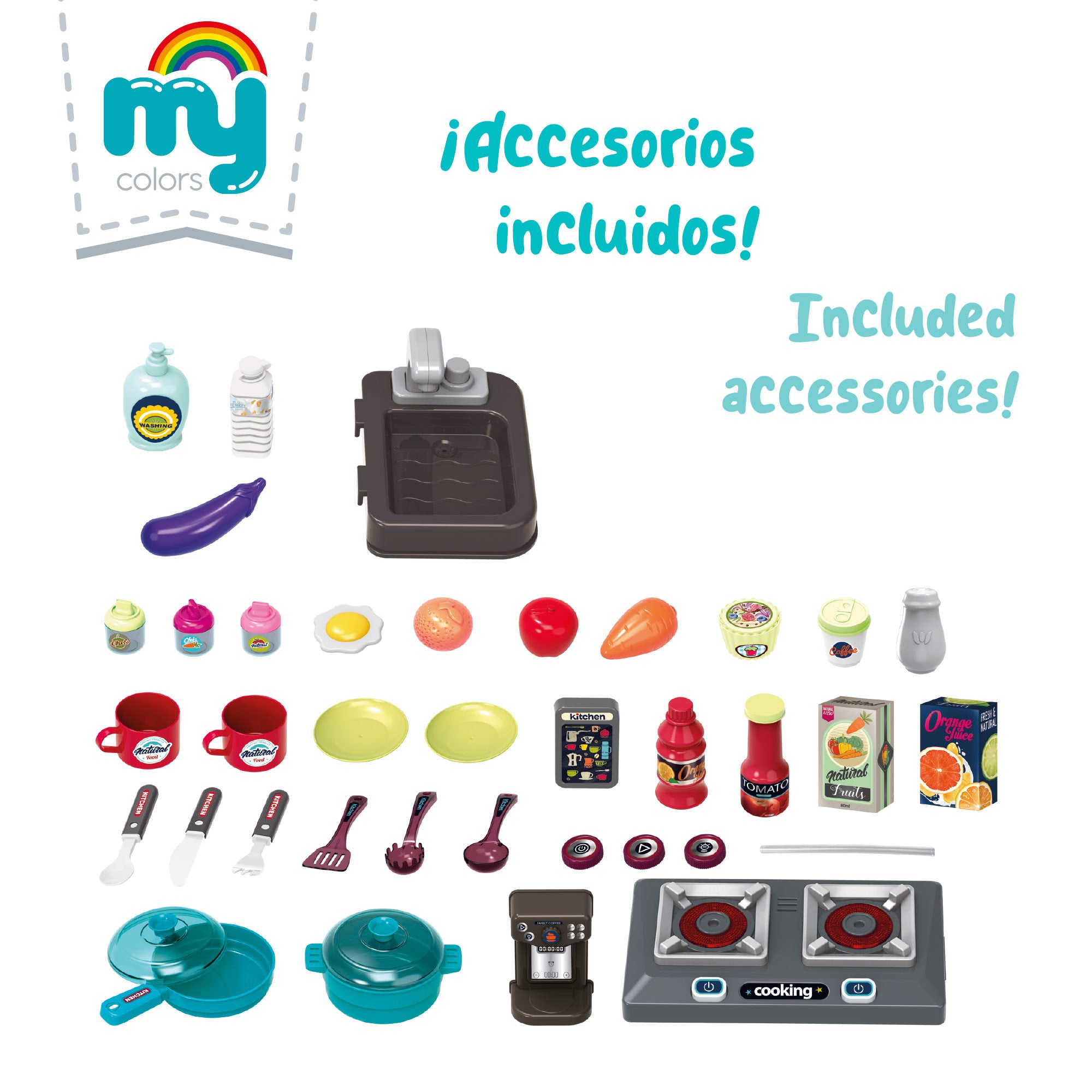 Cocinita eléctrica con luz, sonido y accesorios 53x22x69 cm My Home