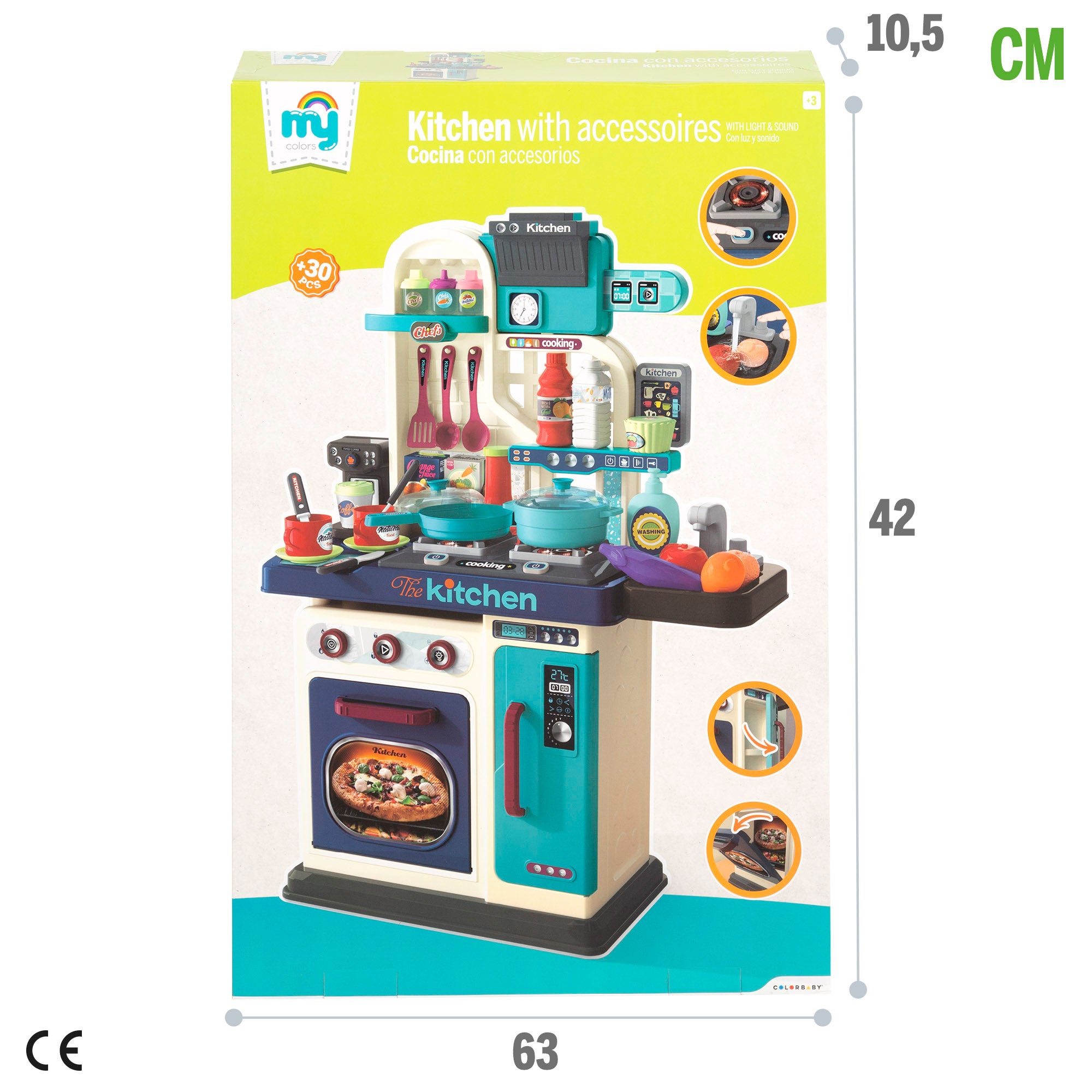 Cocinita eléctrica con luz, sonido y accesorios 53x22x69 cm My Home