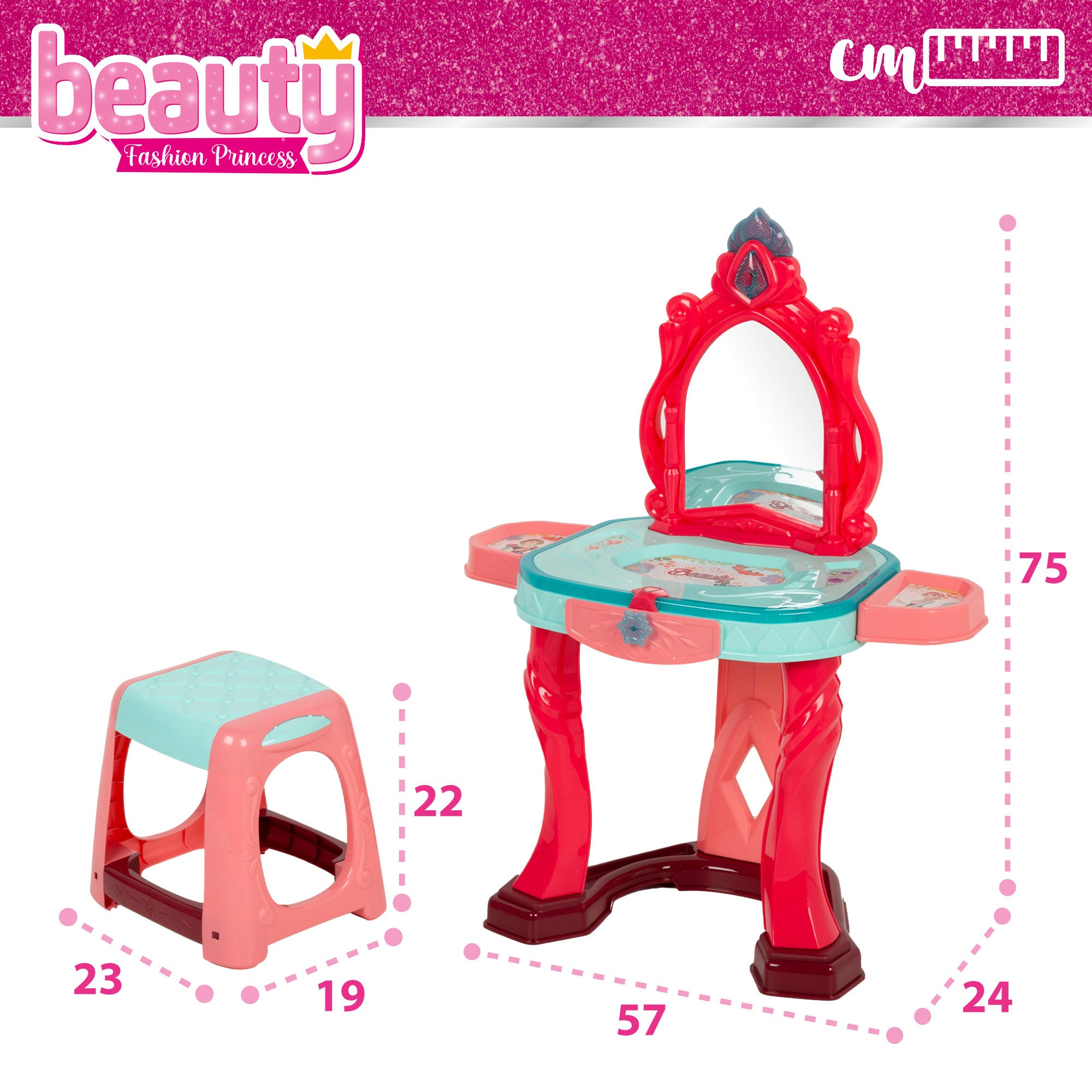 Tocador infantil luz y sonido con taburete Beauty