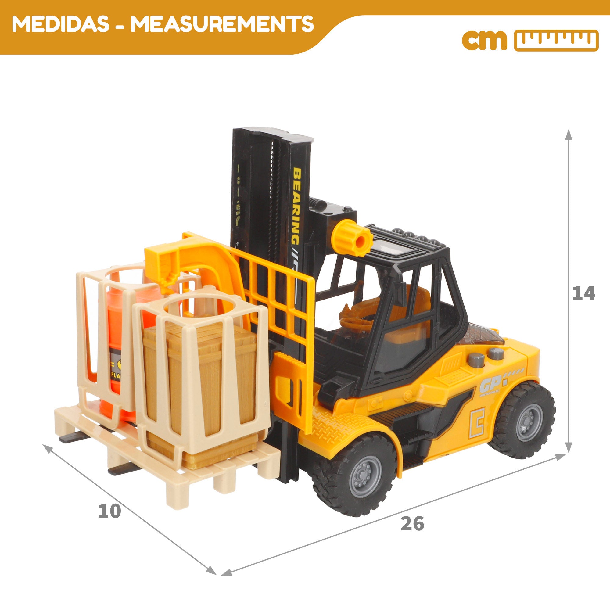Carretilla elevadora juguete con luz y sonido 1:16 Speed & Go