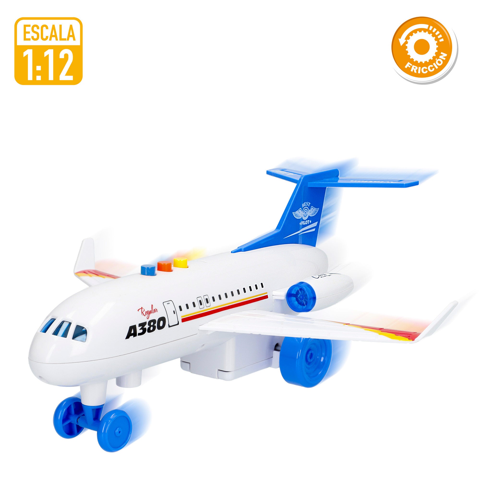 Set avión juguete con luz y sonido + coches metal Speed & Go