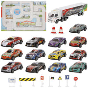 Set circuito ciudad con vehículos fricción 1:87 y señales de tráfico Speed & Go