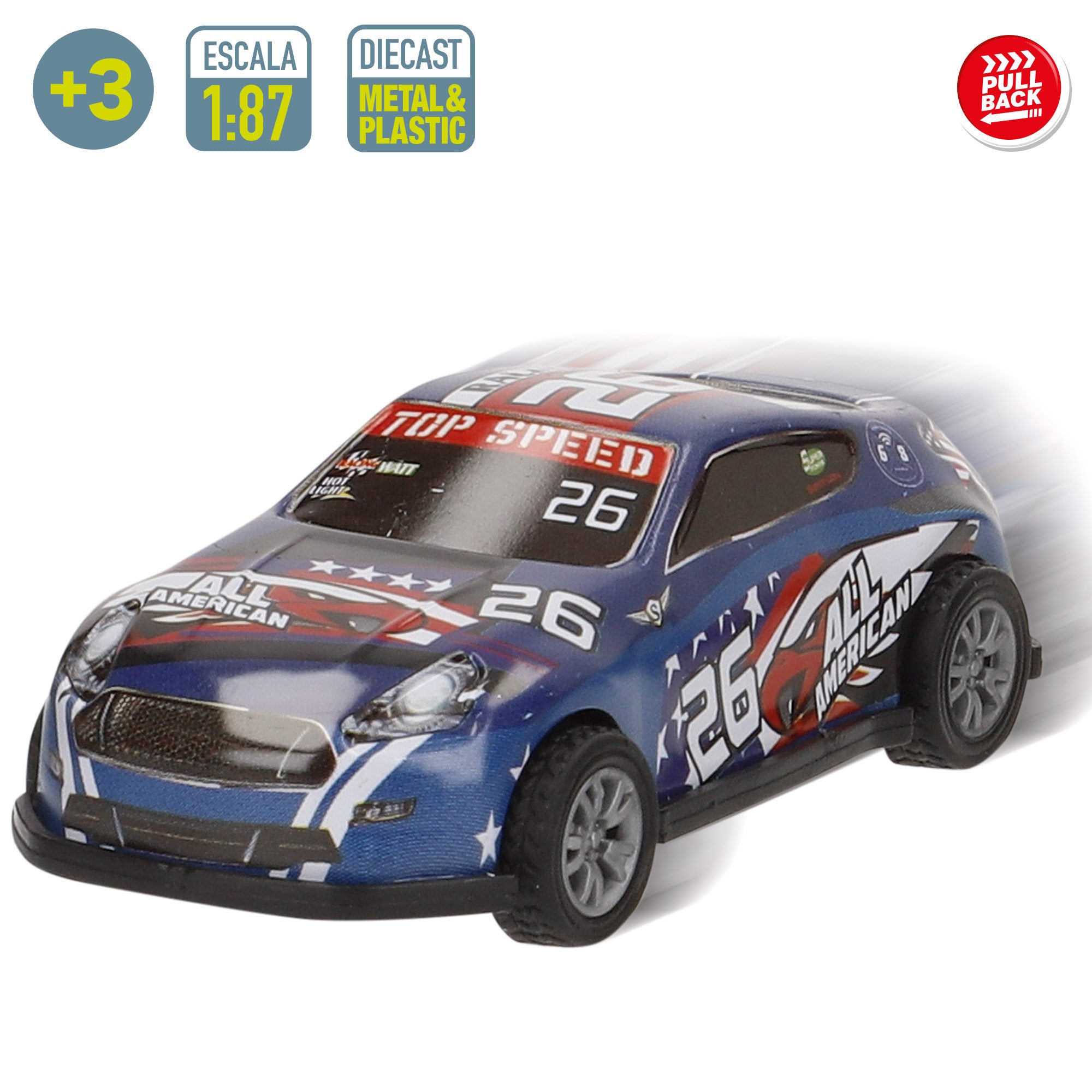 Set circuito ciudad con vehículos fricción 1:87 y señales de tráfico Speed & Go