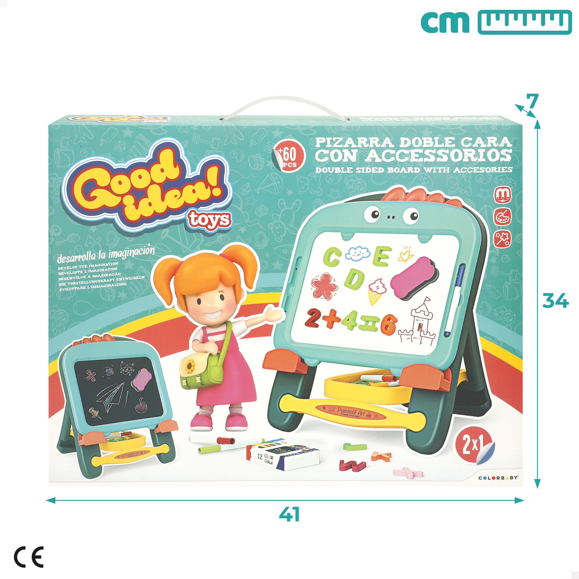 Pizarra magnética 2 en 1 altura regulable con accesorios Good Idea