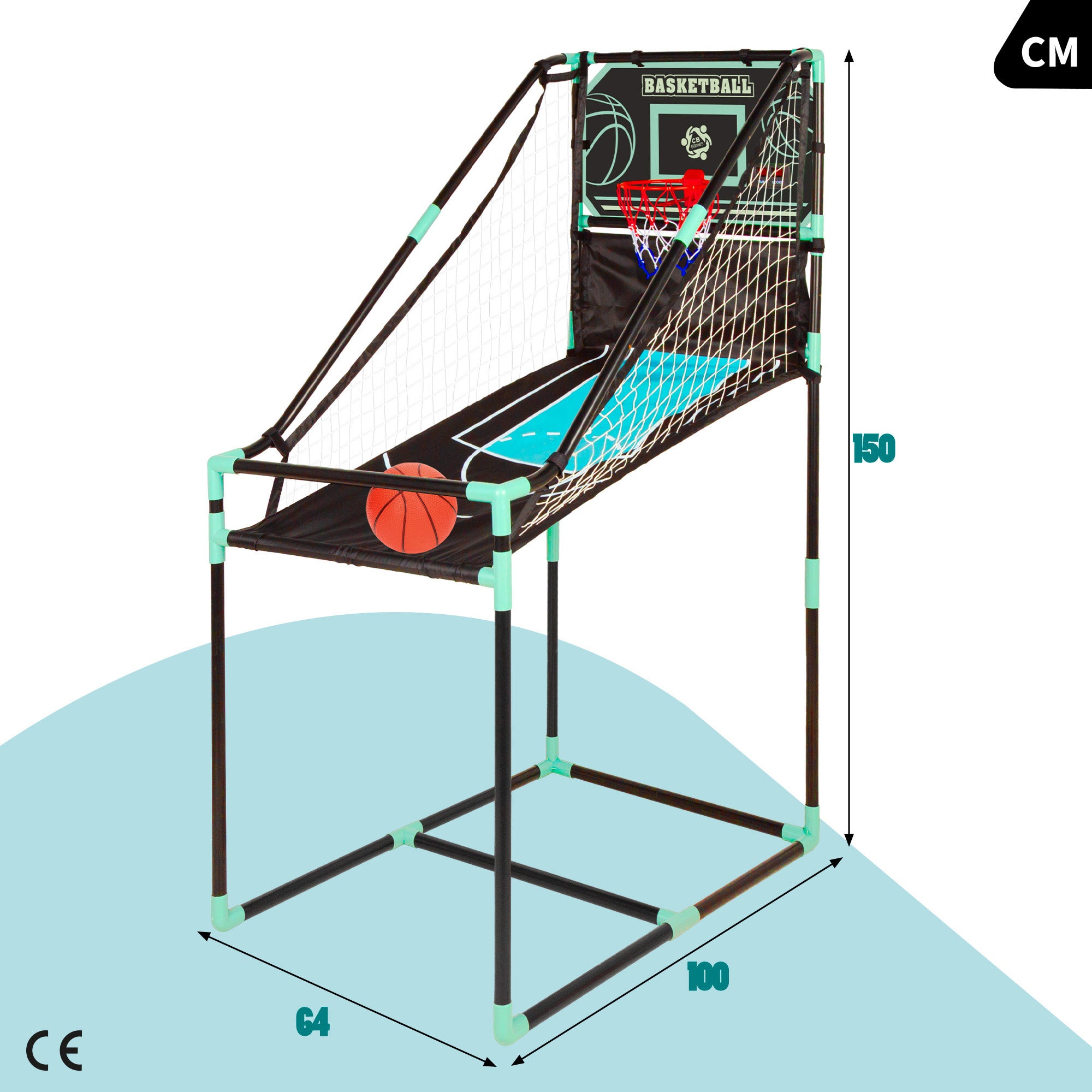 Canasta de baloncesto con estructura de retorno y marcador electrónico CB Games