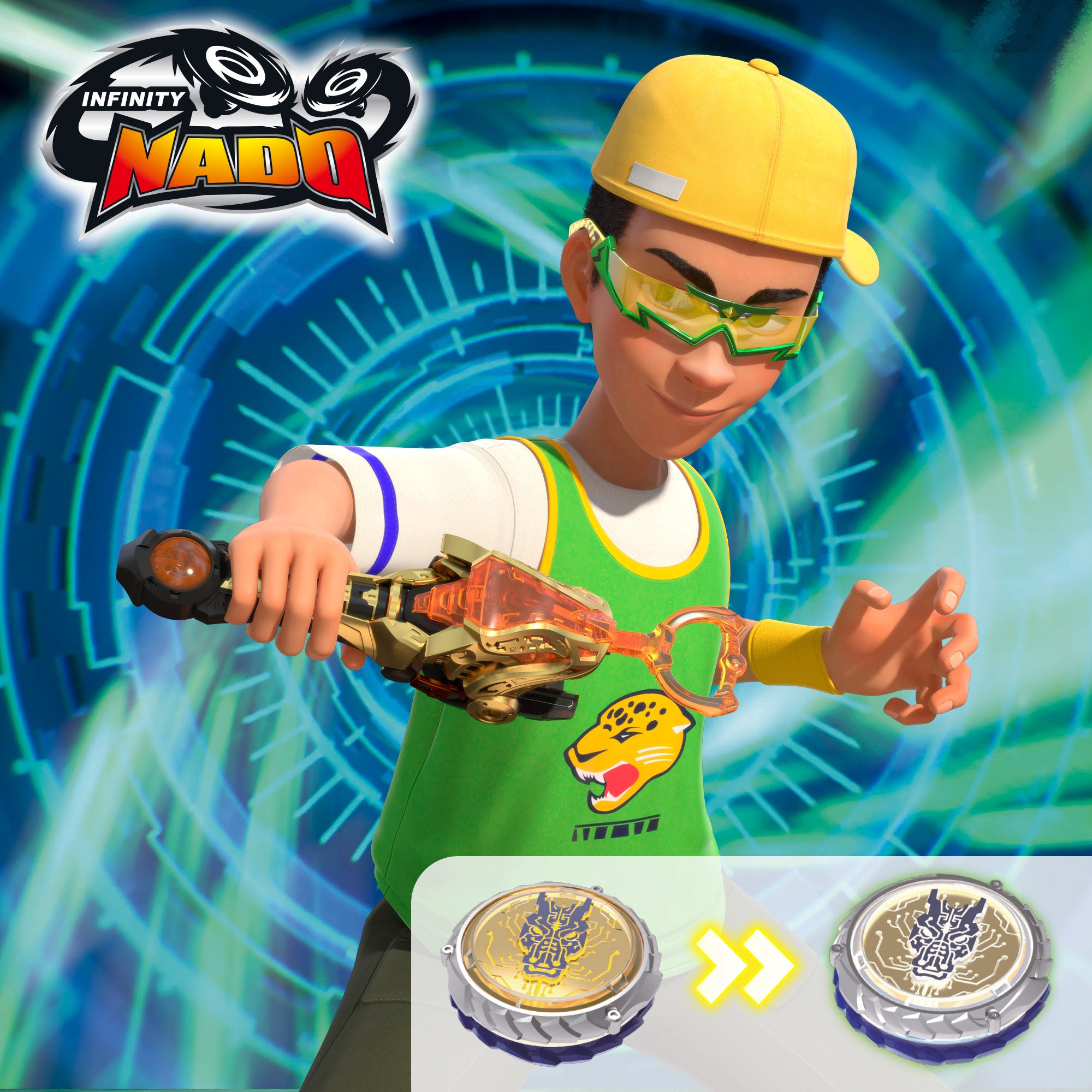 Infinity Nado Set Superior con espada y peonza Leopardo Relámpago