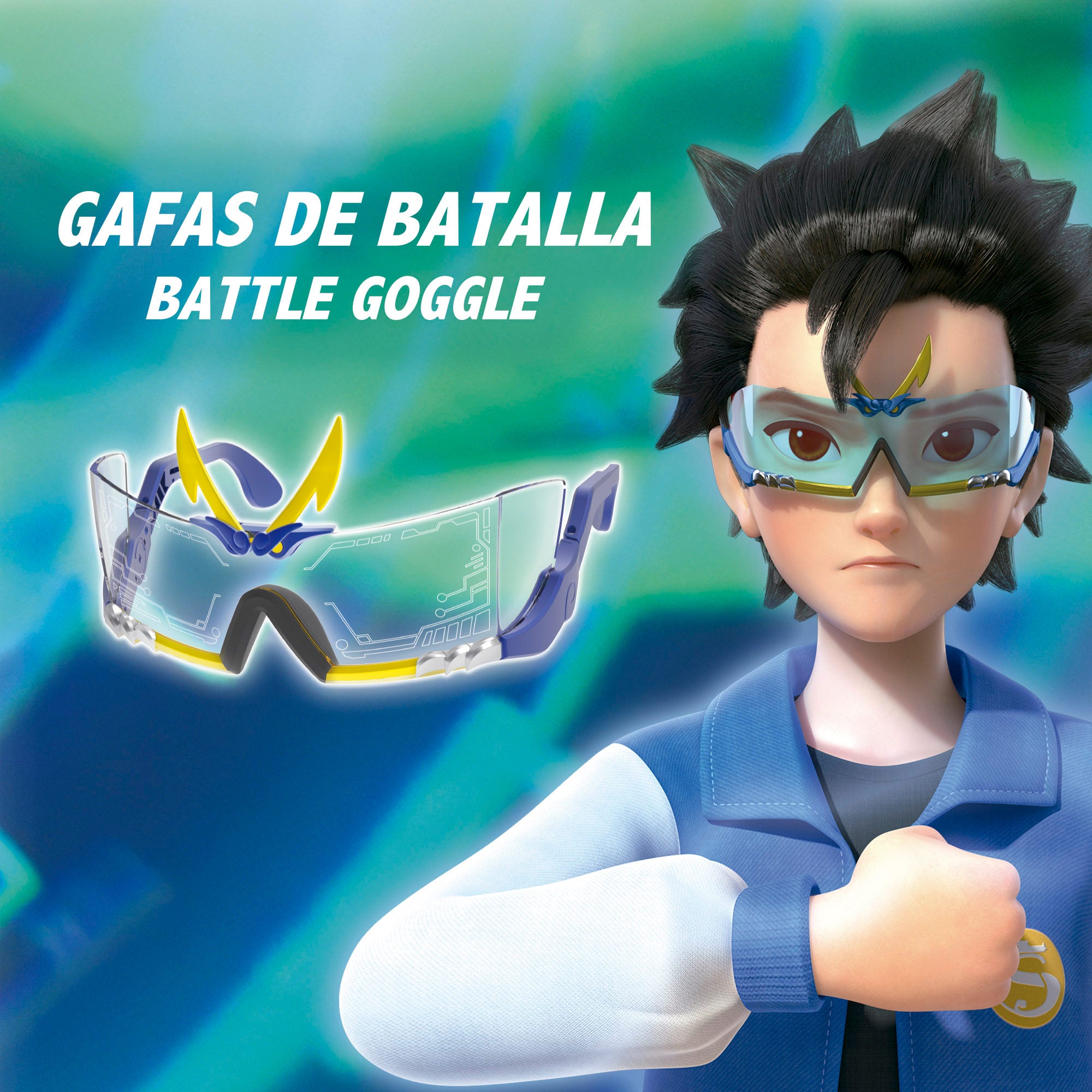 Infinity Nado Set gafas hiperdimensión, espada y peonza Dragón de Agua