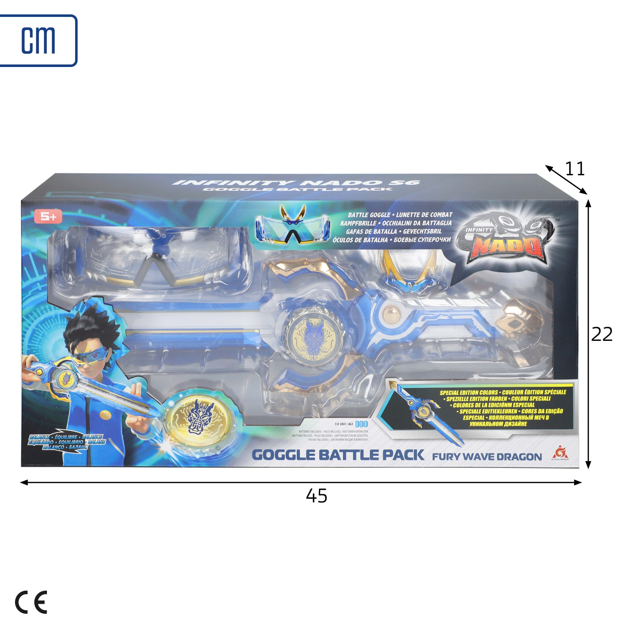 Infinity Nado Set gafas hiperdimensión, espada y peonza Dragón de Agua