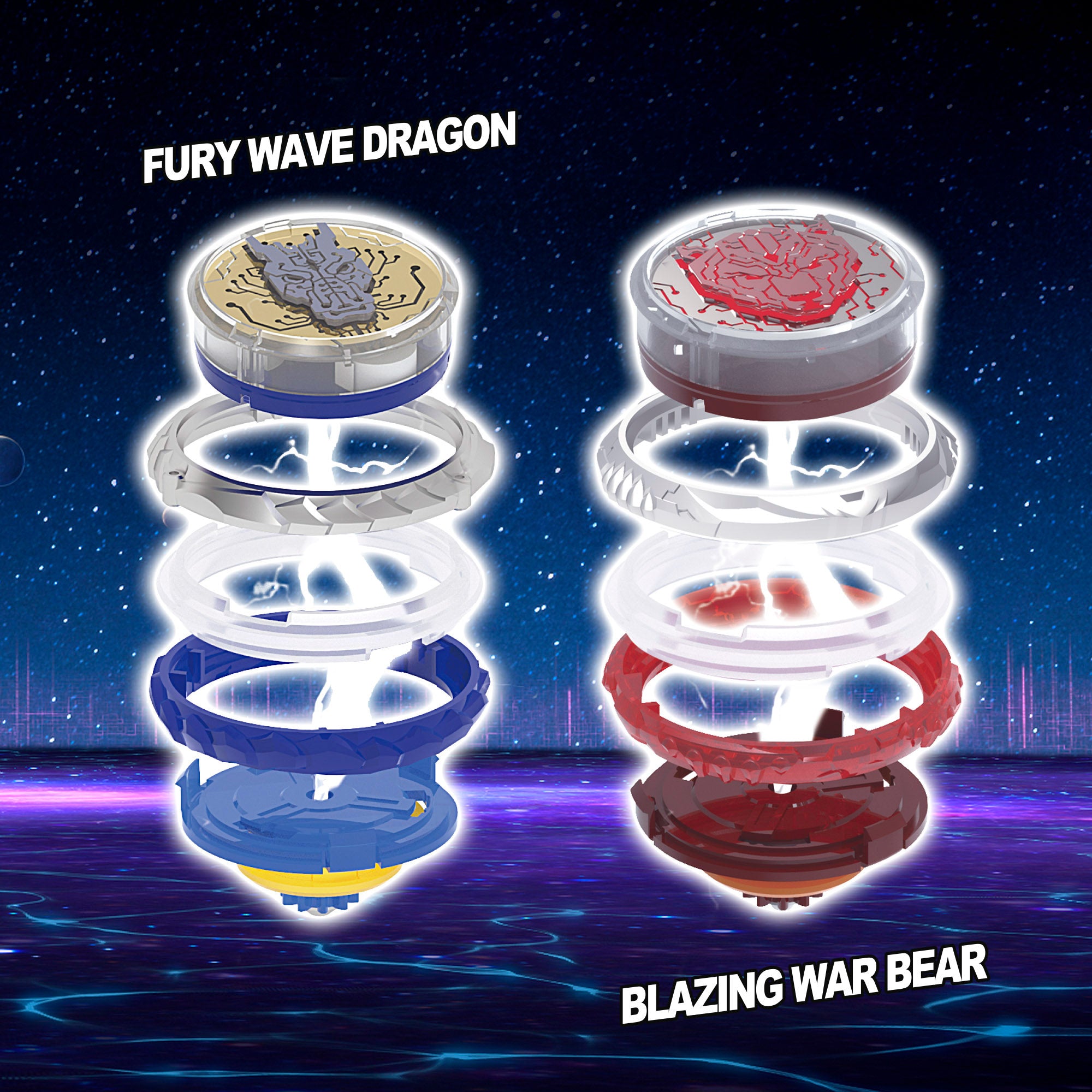 Infinity Nado Set Estadio arena, espadas y peonzas Dragón de Agua vs Oso Llameante