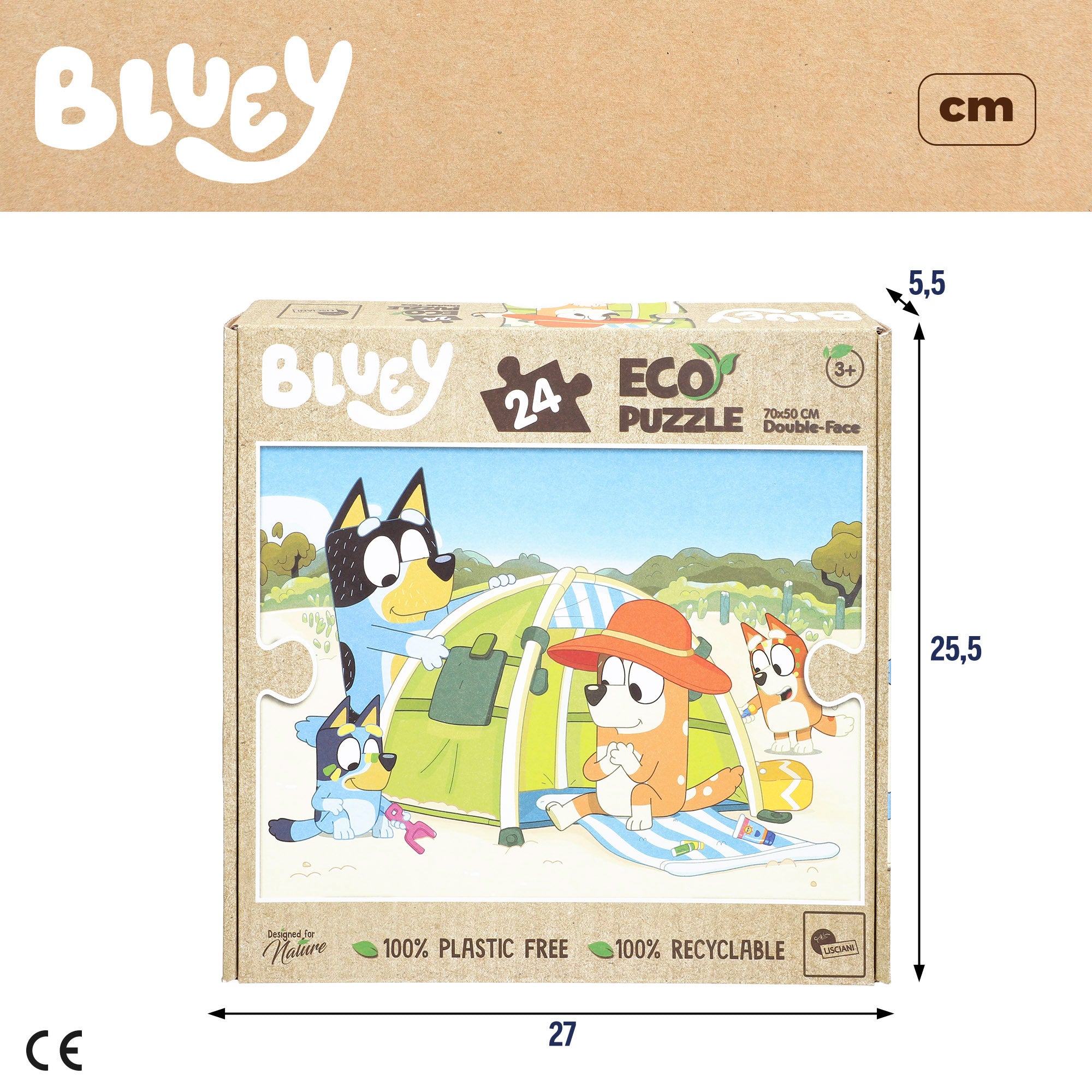 Bluey Puzzle ECO doble cara para colorear 24 piezas XL