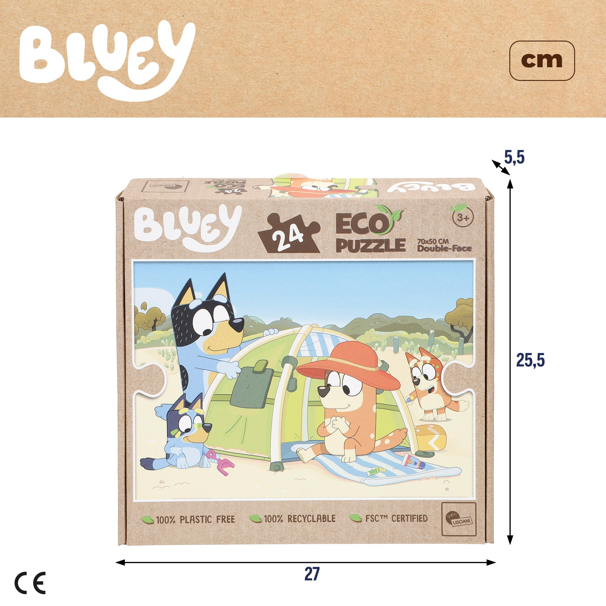 Bluey Puzzle ECO doble cara para colorear 24 piezas XL