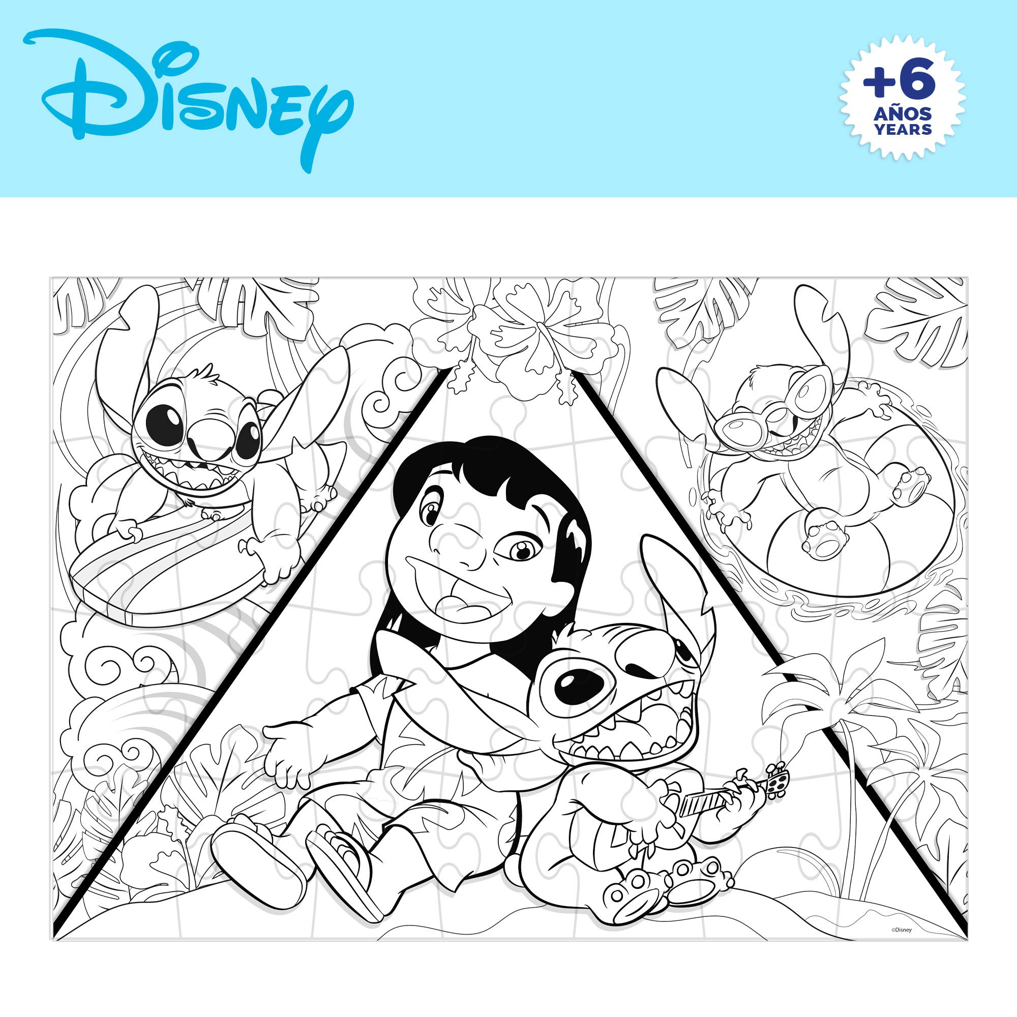 Disney Stitch Puzzle doble cara para colorear 150 piezas
